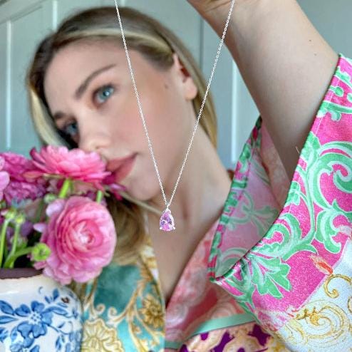 Personalized Birthstone Necklace, Silver Birthstone Necklace, Dainty Sterling Silver Birthstone Necklace,