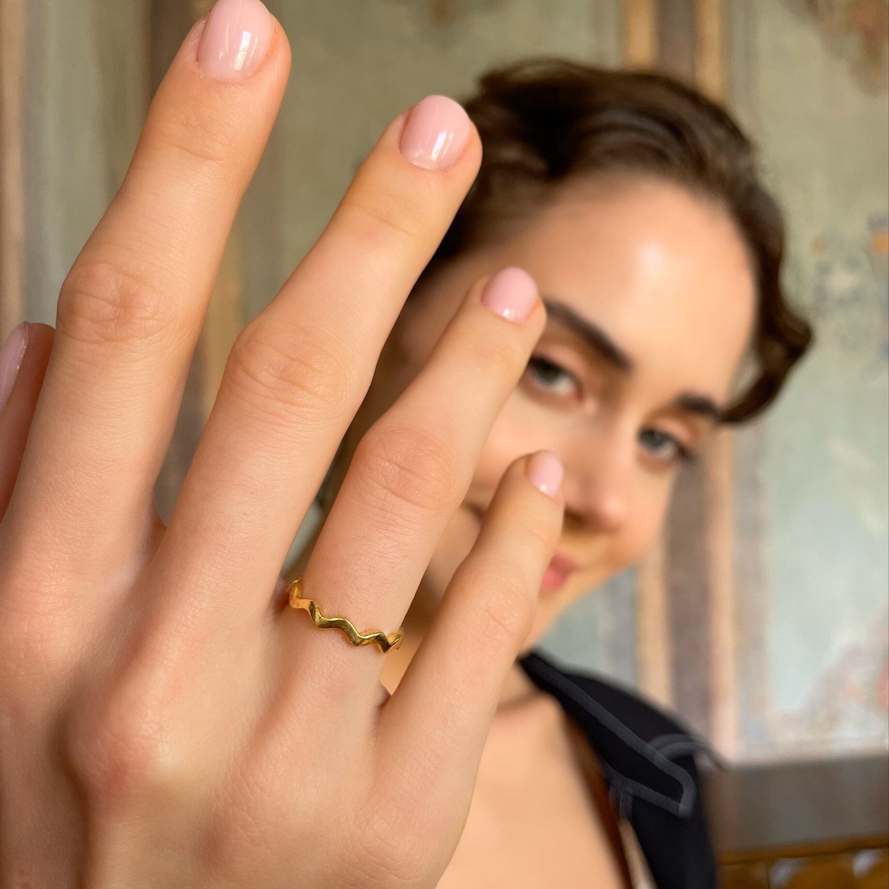 Simple And Elegant Zigzag Ring - Silver, Gold, Rose Gold Zigzag Ring - 925 Sterling Silver Wave Stackable Ring -