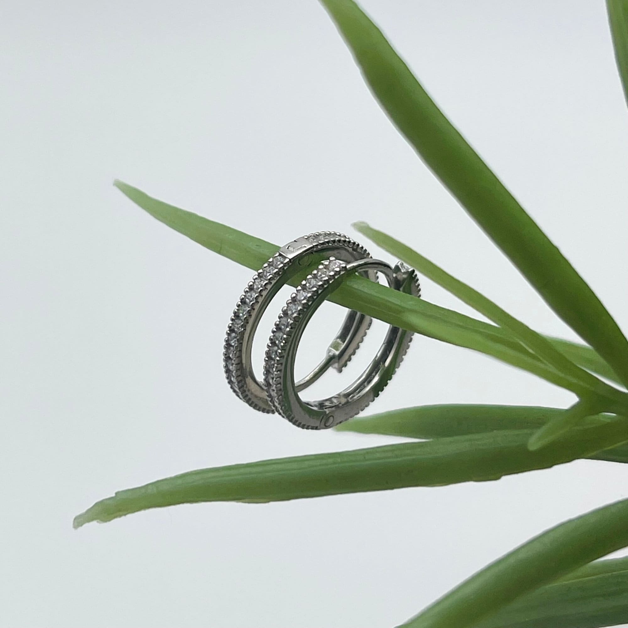 Tiny Silver Hoop Earrings - Huggie Hoop Earrings - Cartilage Hoop - Sterling Silver Cz Huggie Hoop - Tragus Hoop - Small Helix Hoop