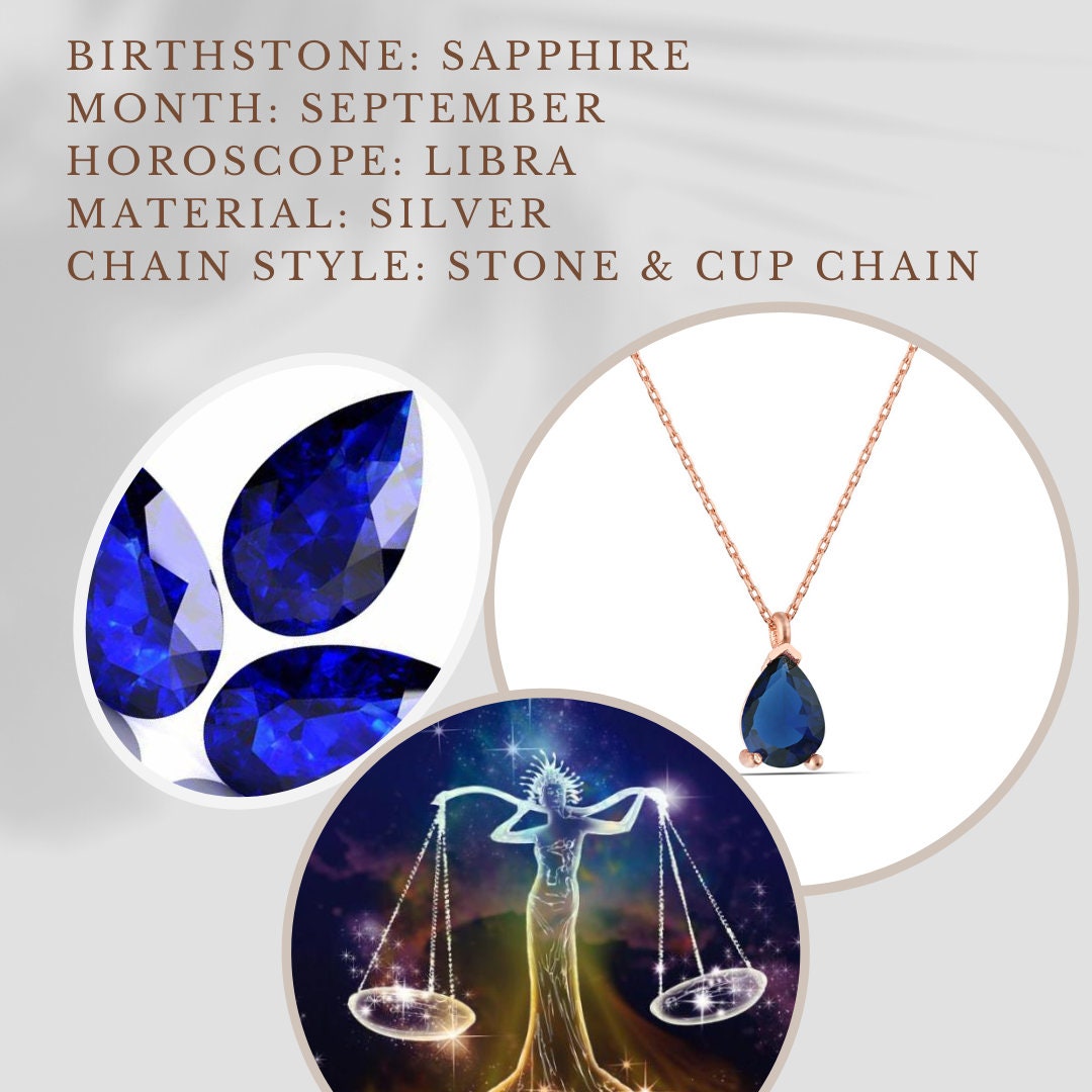 Sapphire Birthstone Necklace - Natural Birthstone For September Born - September Birthday Birthstone - Raw Birthstone -