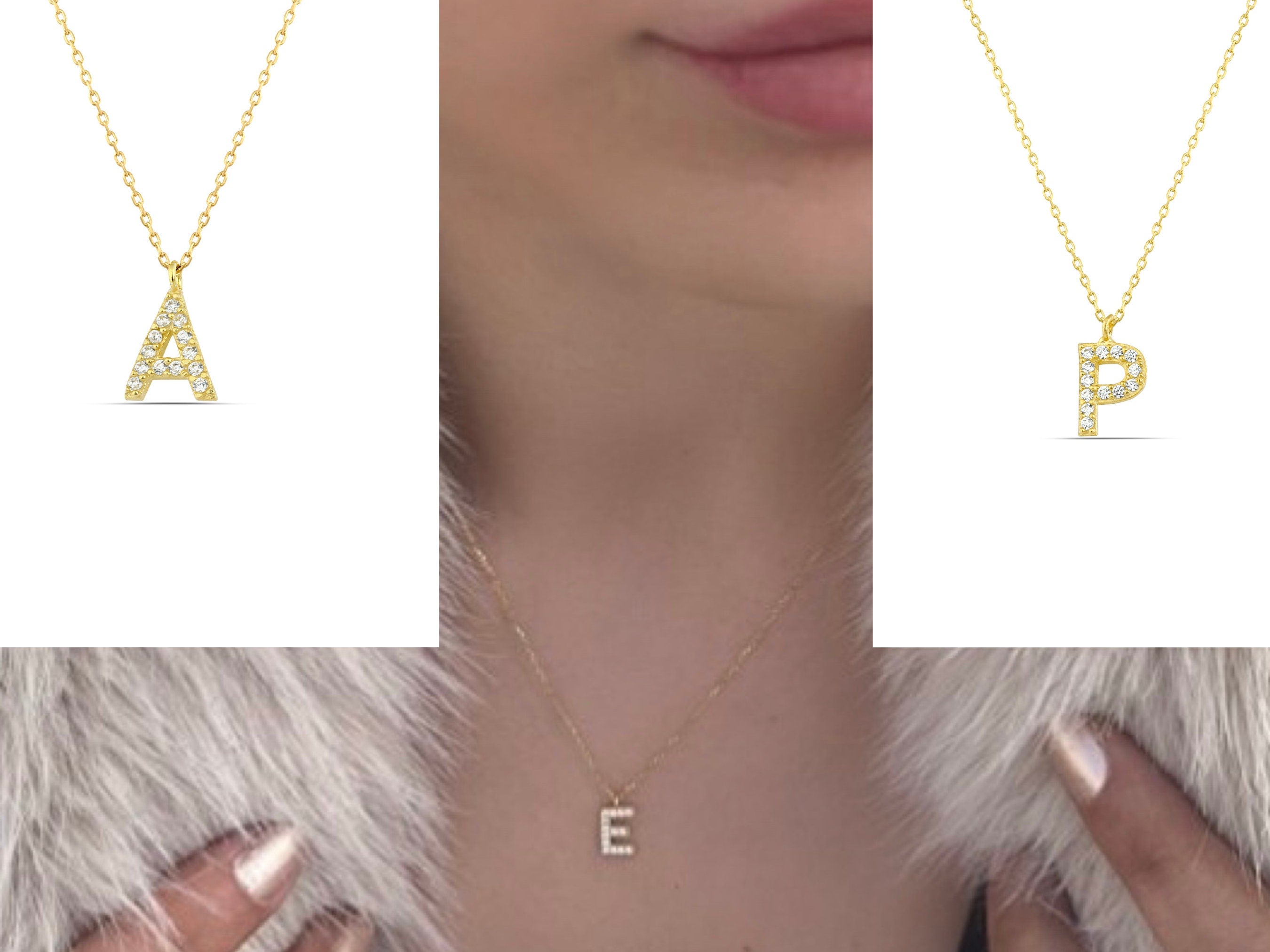 Personalized Initial Necklace, Customized Letter Necklace, Handmade Jewelry,, Winter Gift Idea, Handmade Necklace,delicate Silver Necklace