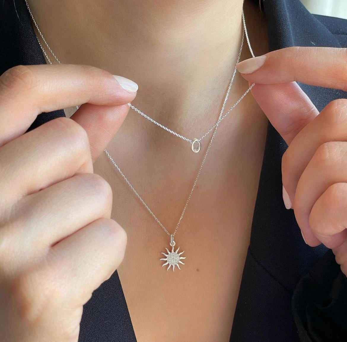 Personalized Initial Necklace, Sterling Silver Letter Pendant