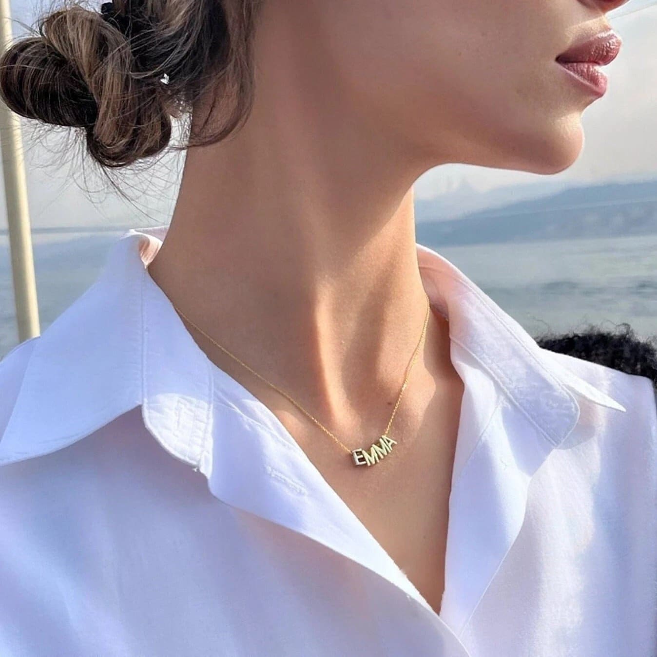 Personalized Multinitial Necklace - Sterling Silver Customized Name Necklace - Dainty Initial & Heart Pendant - Handmade Personalized Gift