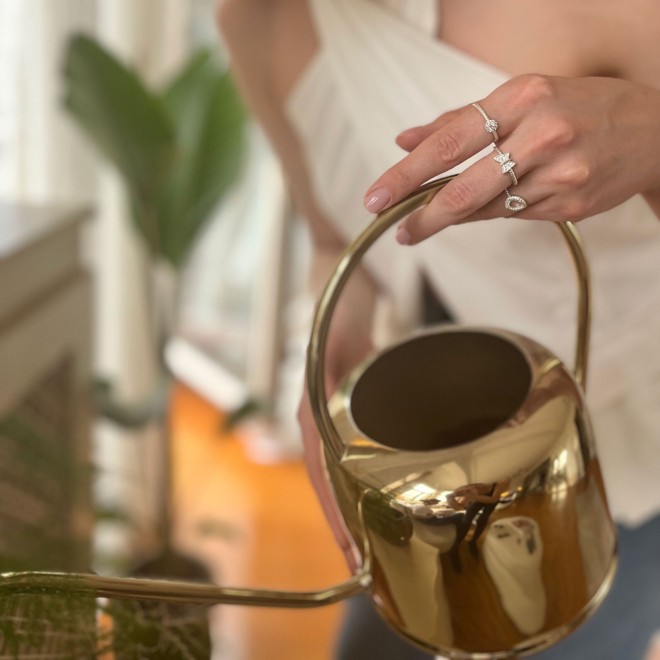 Minimalist & Delicate Butterfly Ring - 925 Sterling Silver Dainty Adjustable Butterfly Ring - Cubic Zirconia Jewelry - Best Friend Gift
