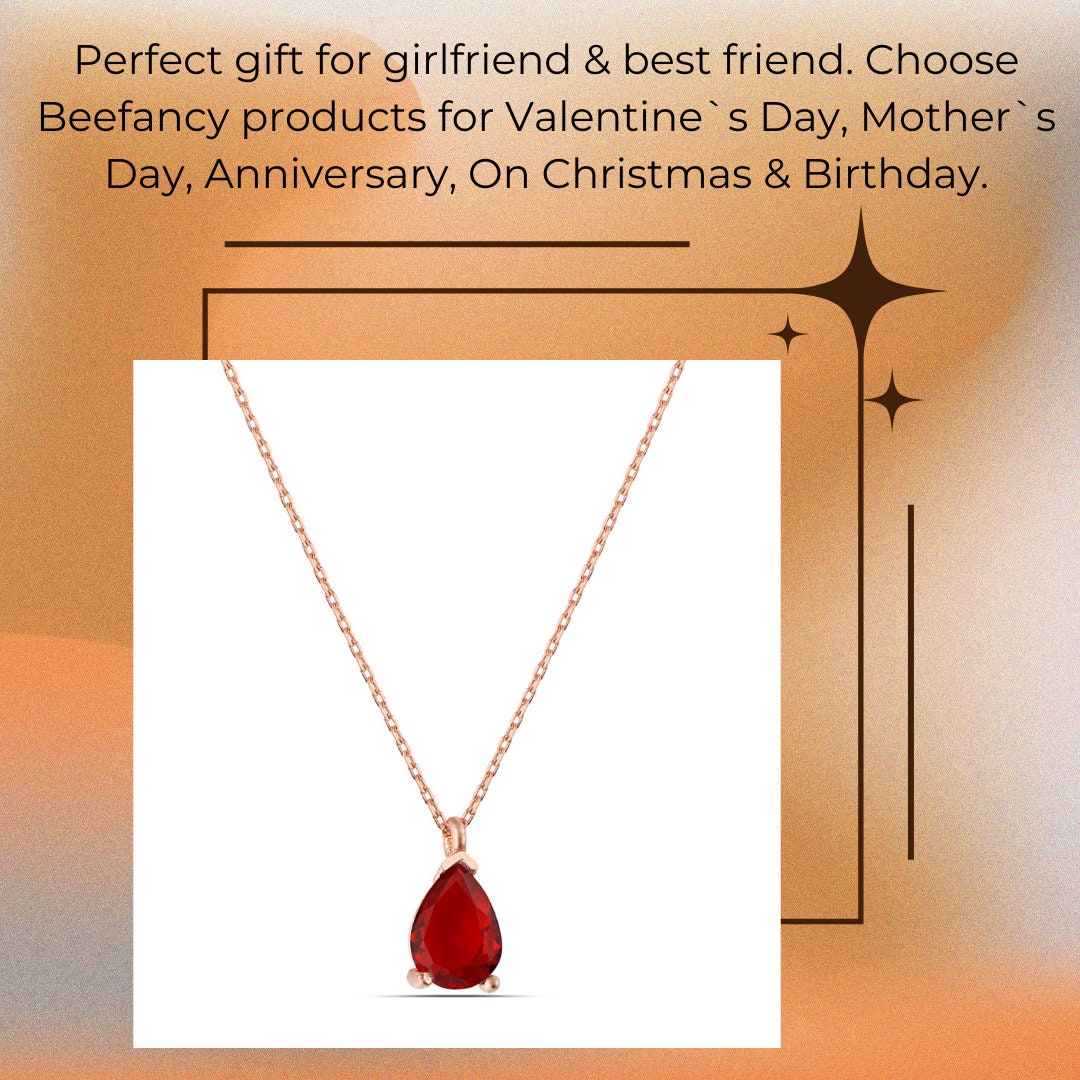 Ruby Birthstone July Birthday Necklace, Leo Horoscope Necklace, Natural Ruby Birthstone Sign, Minimalist Necklace Gift, Rose/gold/silver