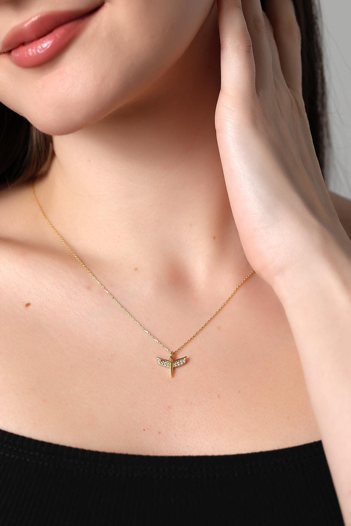 Petite Silver Angel Charm Necklace , Minimalist Angel Pendant , Silver/gold/rose Gold Options , Delicate Charm Jewelry , Personalized Gift