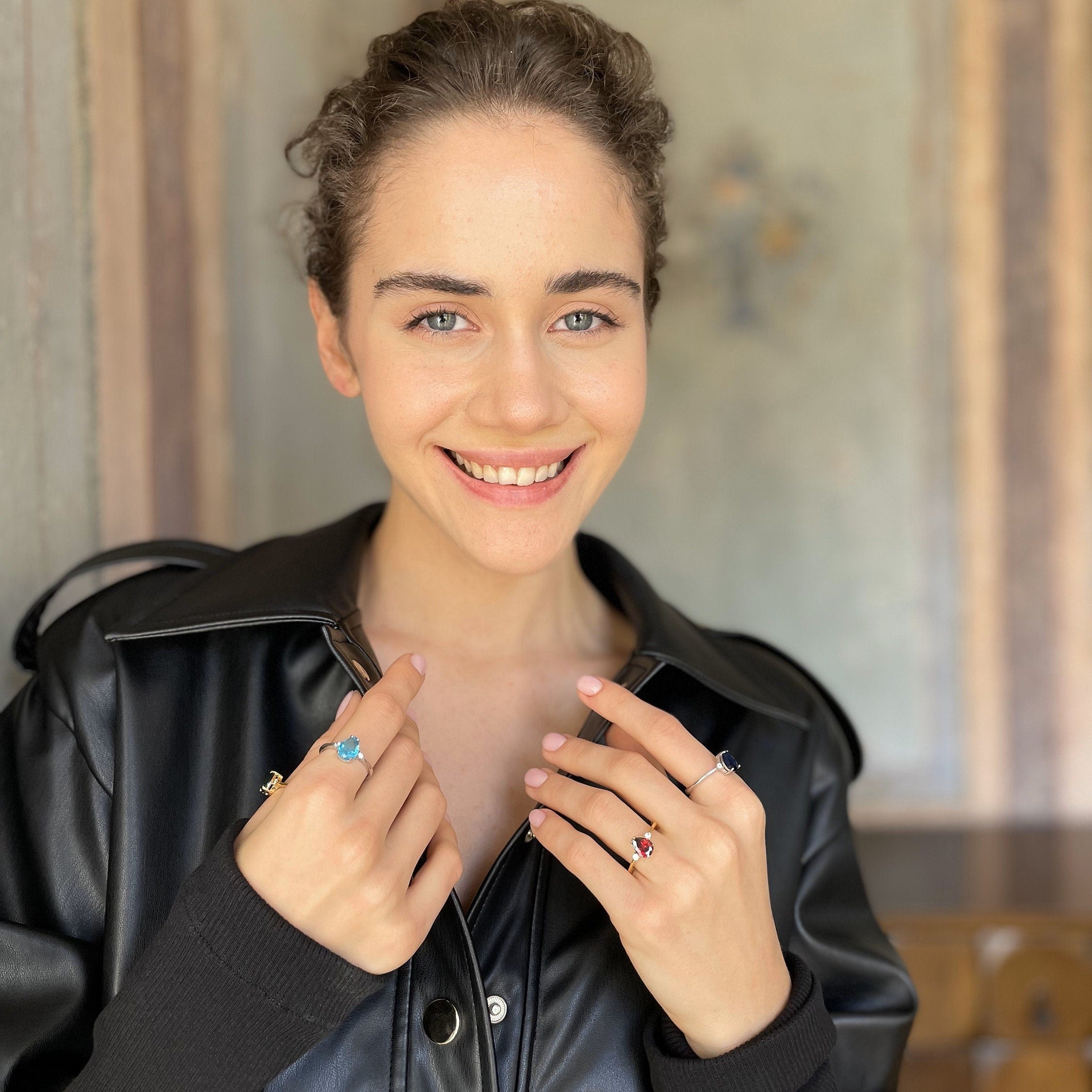 Elegant Birthstone Ring - Sterling Silver Birthstone Jewelry - Minimalist Family Birthstone Ring - Personalized Gift