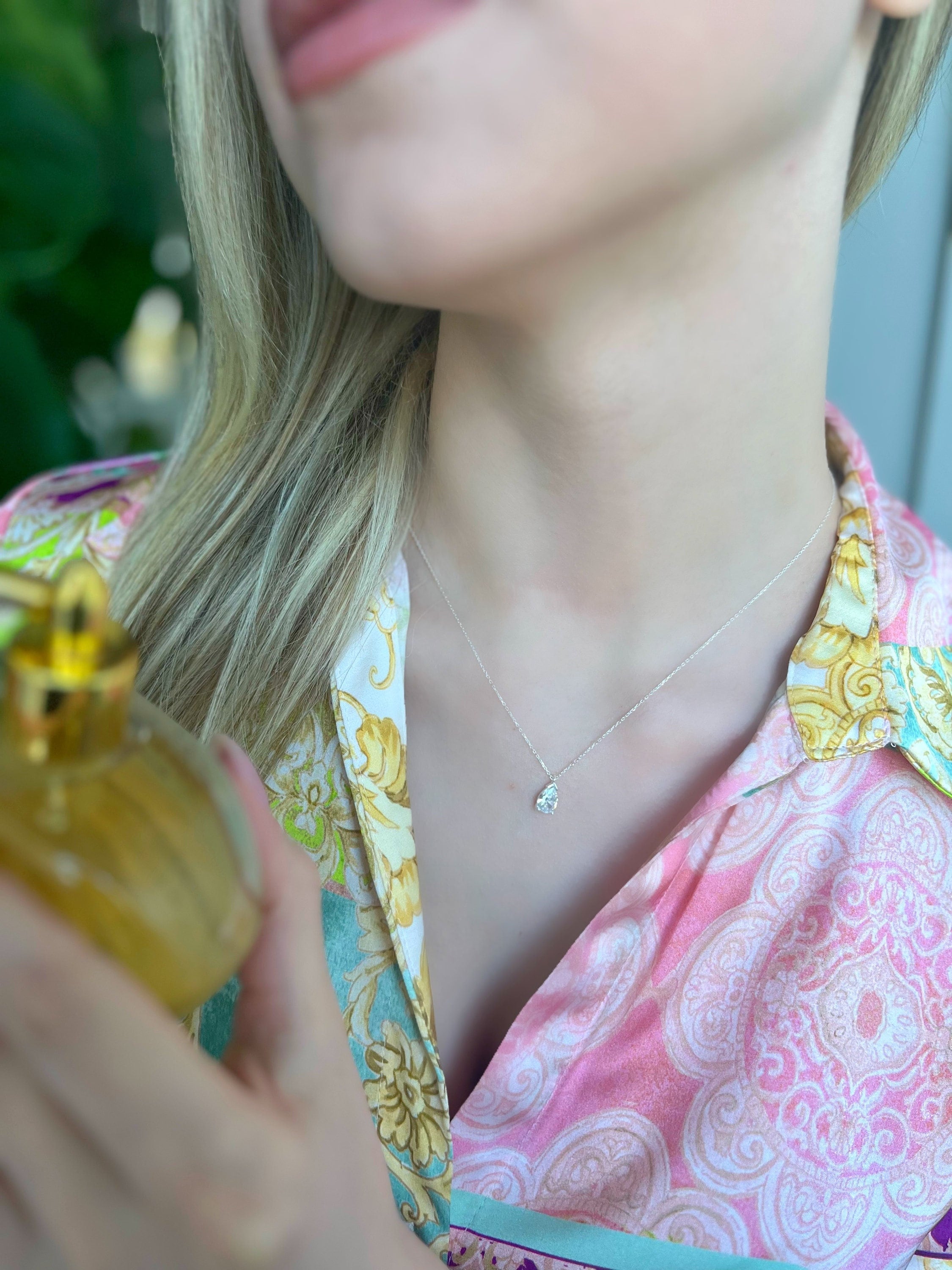 Sterling Silver Crystal Birthstone Necklace, Delicate Natural Birthstone Necklace, Rose/silver/gold Chain , June Crystal Taurus Necklace