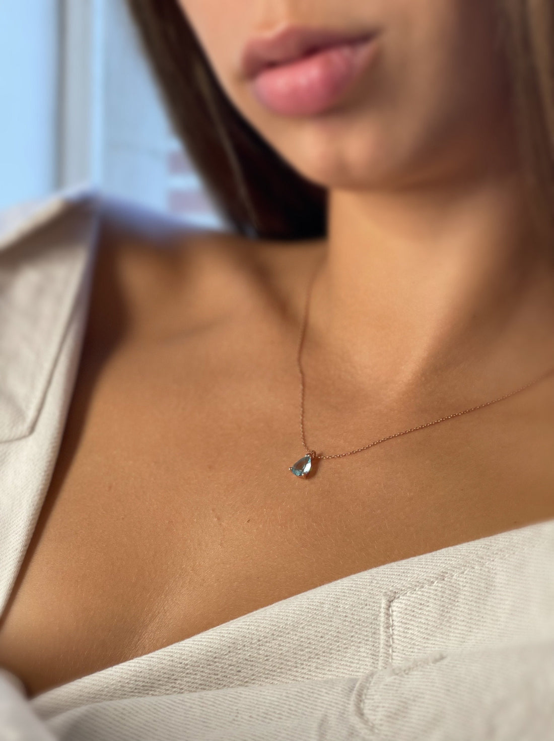 Drop Birthstone Amethyst Necklace,rose Gold Plated Sterling Silver Necklace, Amethyst Birthstone Necklace,february Birthstone Jewelry