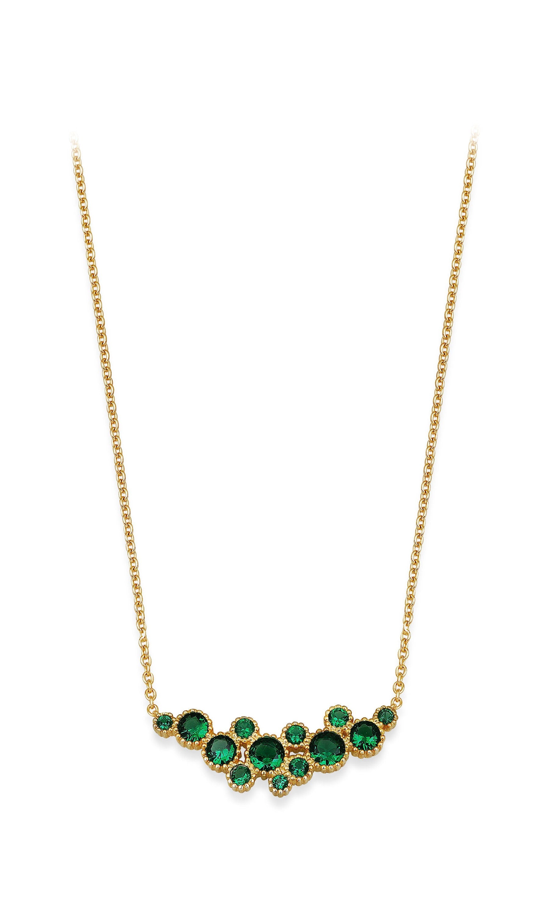 Rainbow Gemstone Necklace , Multicolour Zirconia Necklace , Round Cut Colorful Birthstone Necklace