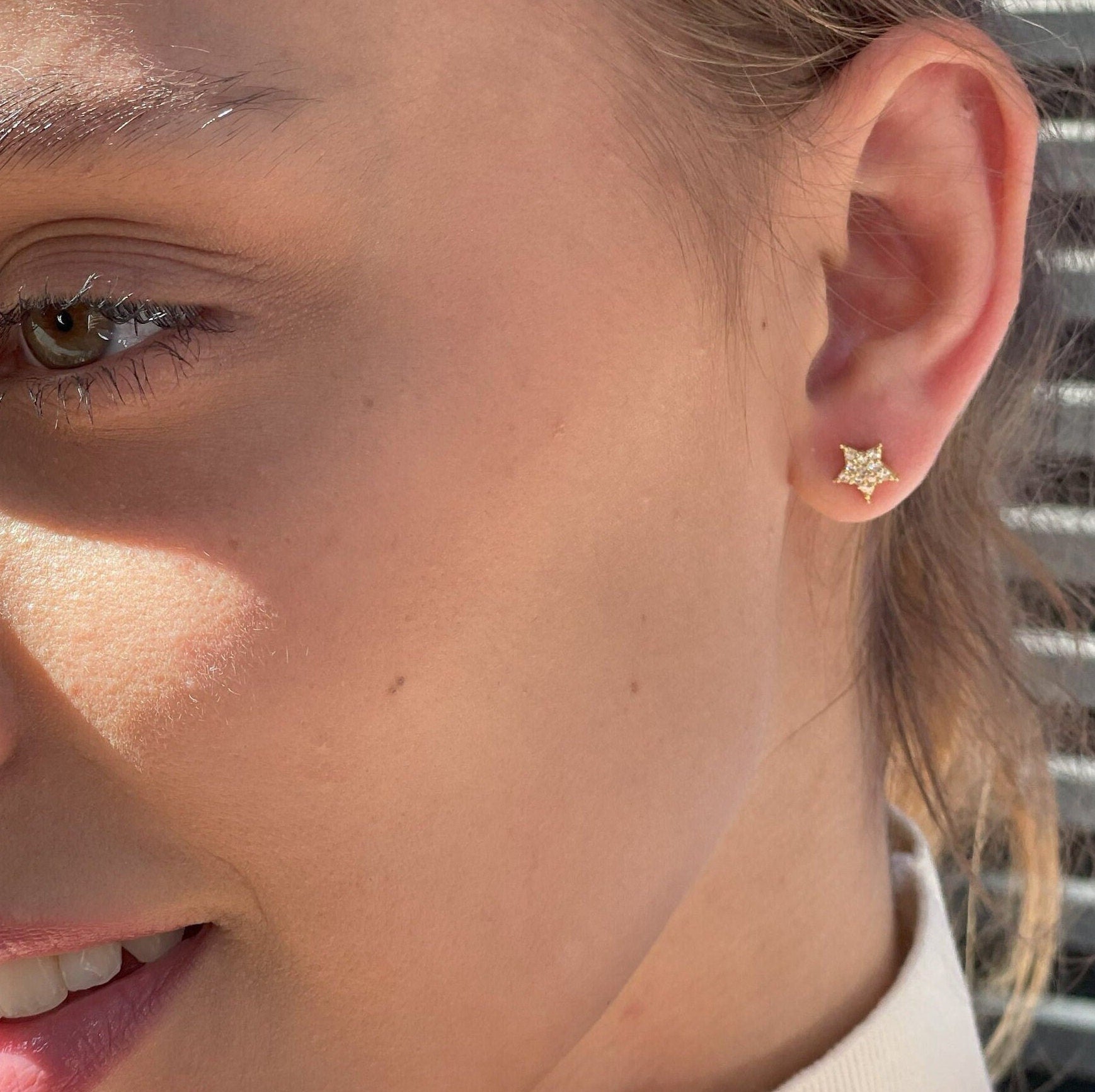 Sparkling Star Earrings - Minimalist Star Earrings With Zirconia Gemstones - Silver/gold Earrings - 925 Sterling Silver Jewelry