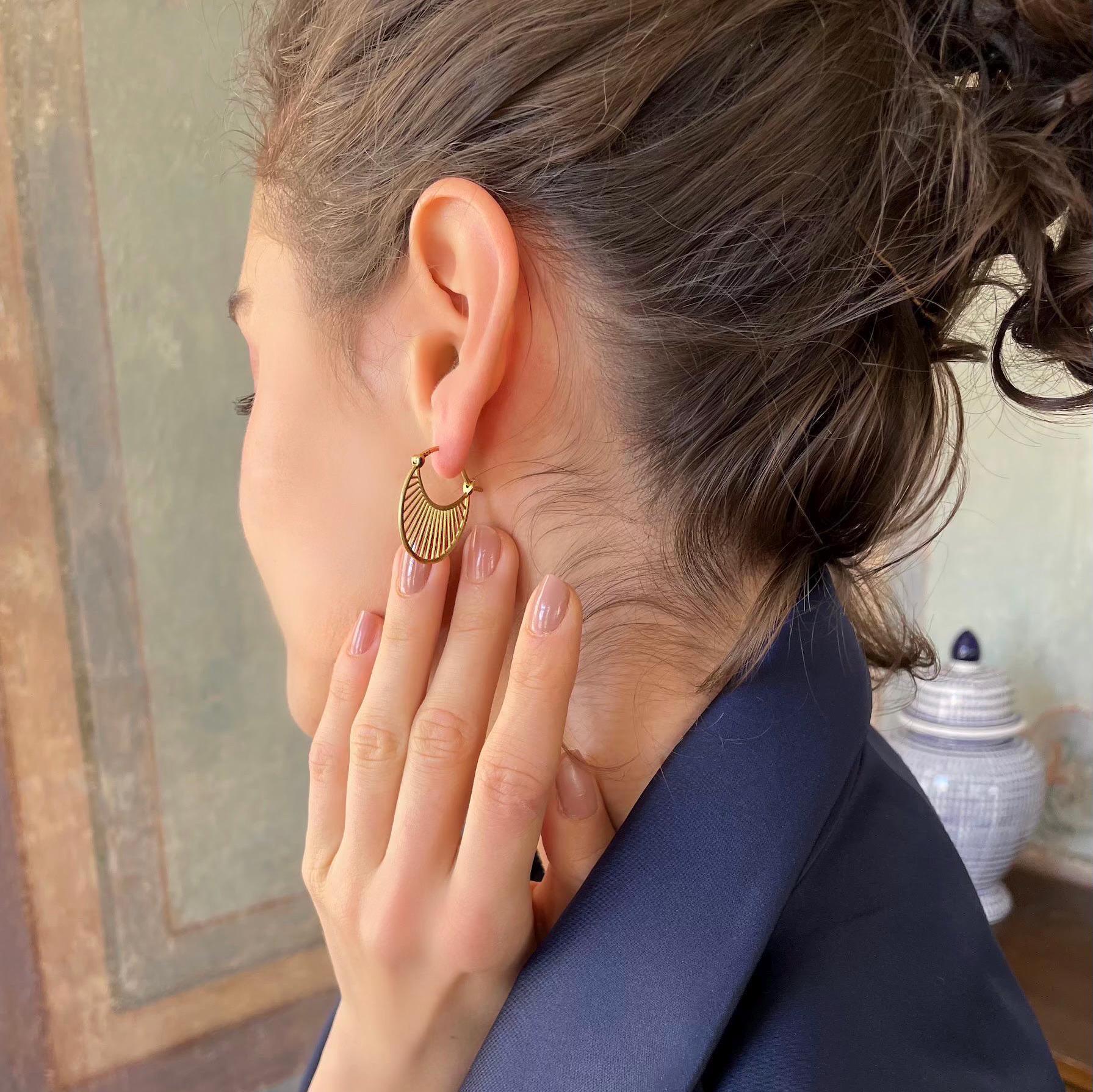 Antique Daylight Midi Earrings - 925 Sterling Silver Jewelry - Gold Plated Sunlight Earrings - Womens Jewelry -