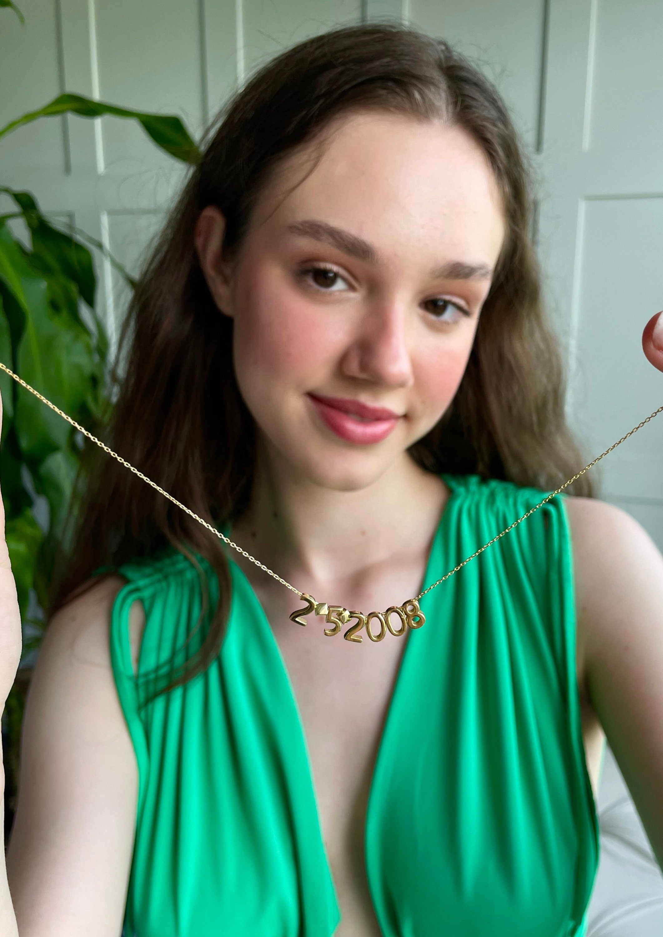 Unique Gift Idea: Customized Year Date Necklace - Lucky Number Pendant - Personalized Number Necklace - Birth Year Jewelry