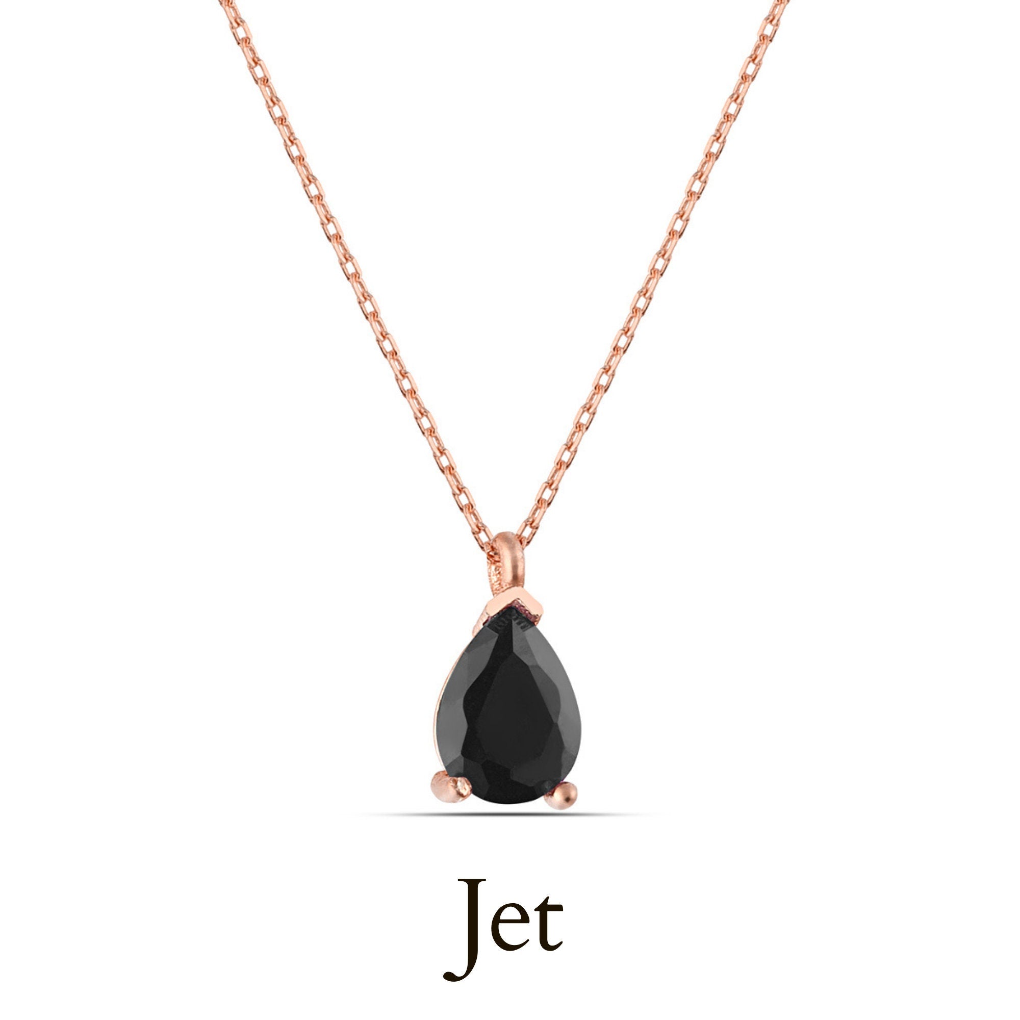 Drop Birthstone Silver Necklace - Zircon Dainty Necklace - Blue Zircon Necklace - Delicate Silver Necklace -