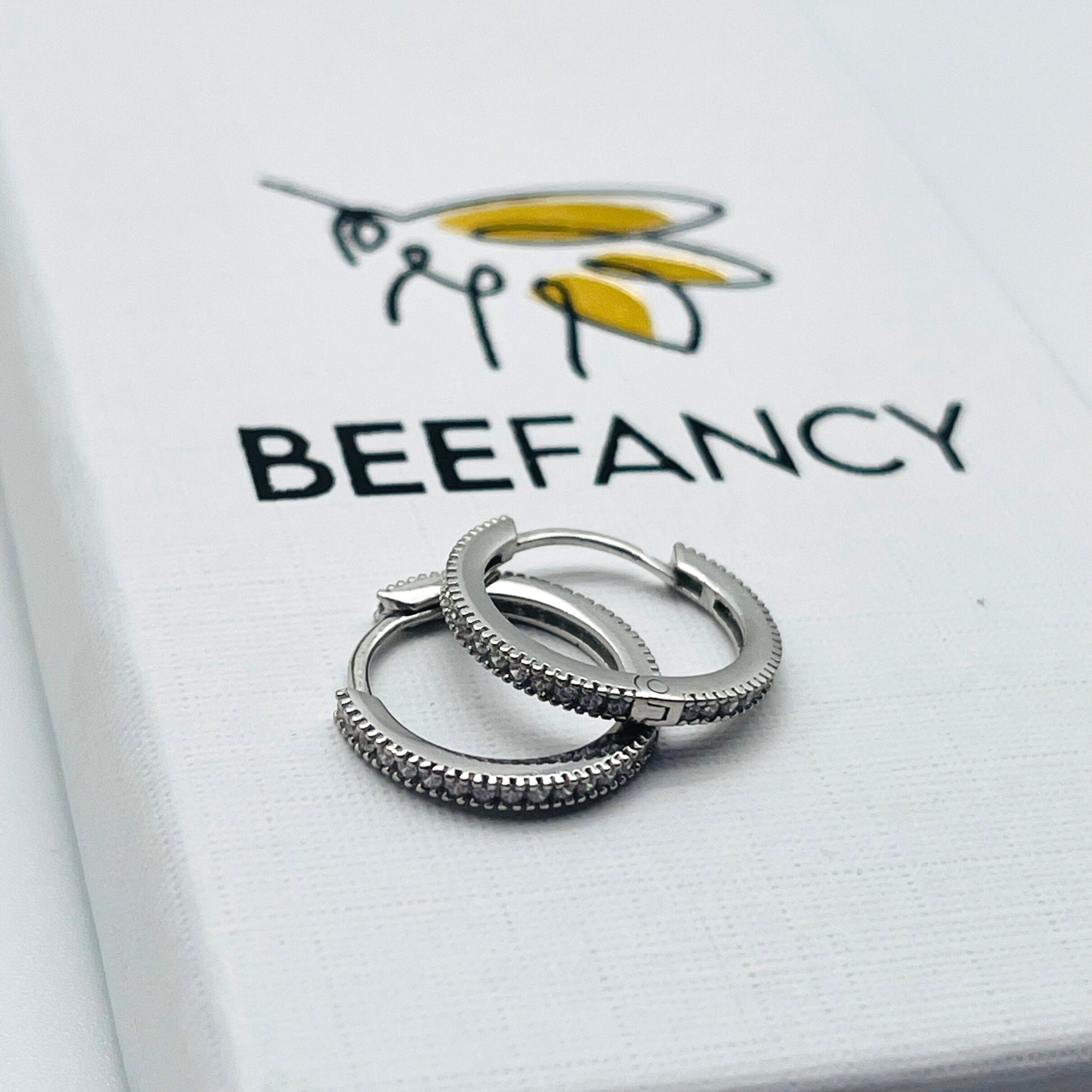 Tiny Silver Hoop Earrings - Huggie Hoop Earrings - Cartilage Hoop - Sterling Silver Cz Huggie Hoop - Tragus Hoop - Small Helix Hoop