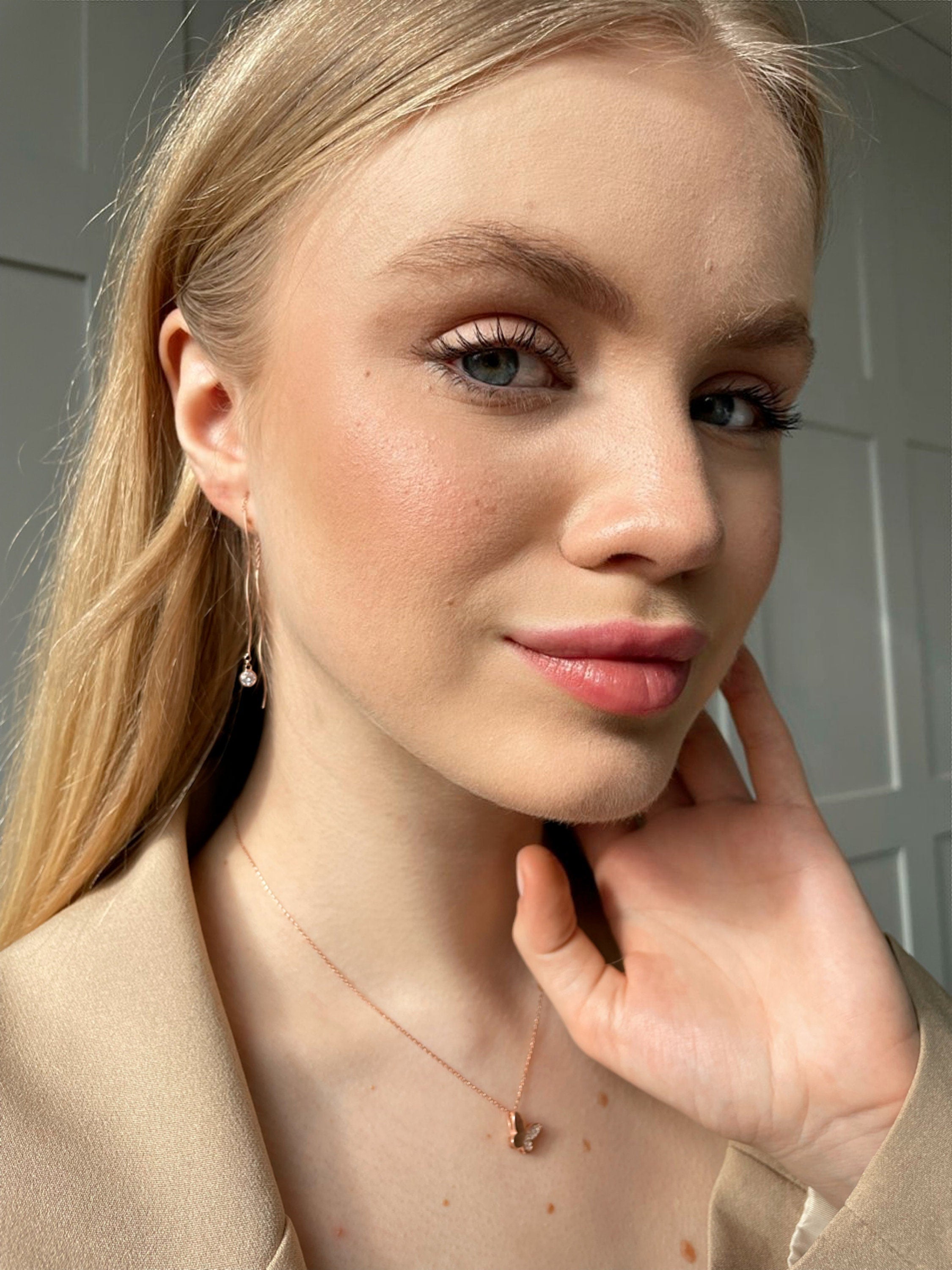 Butterfly Necklace . 925 Sterling Silver Minimalist & Dainty Butterfly Pendant . . Ideas,delicate Silver Necklace