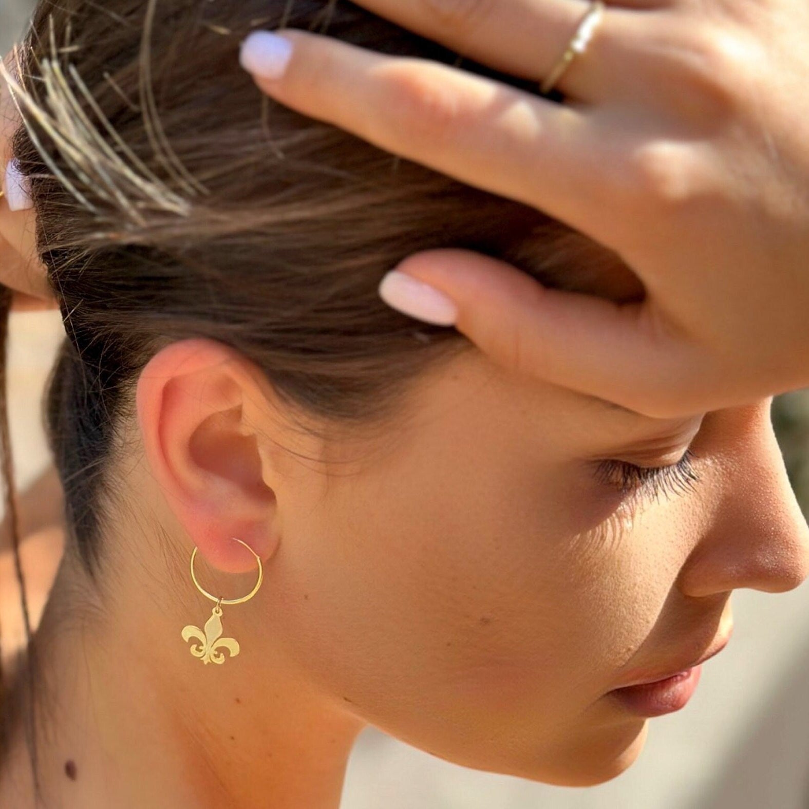 Fleur De Lis Earrings - French Style Jewelry - Sterling Silver Lily Earrings - Vintage Jewelry - Dangle Earrings - Celebrate Pride Month