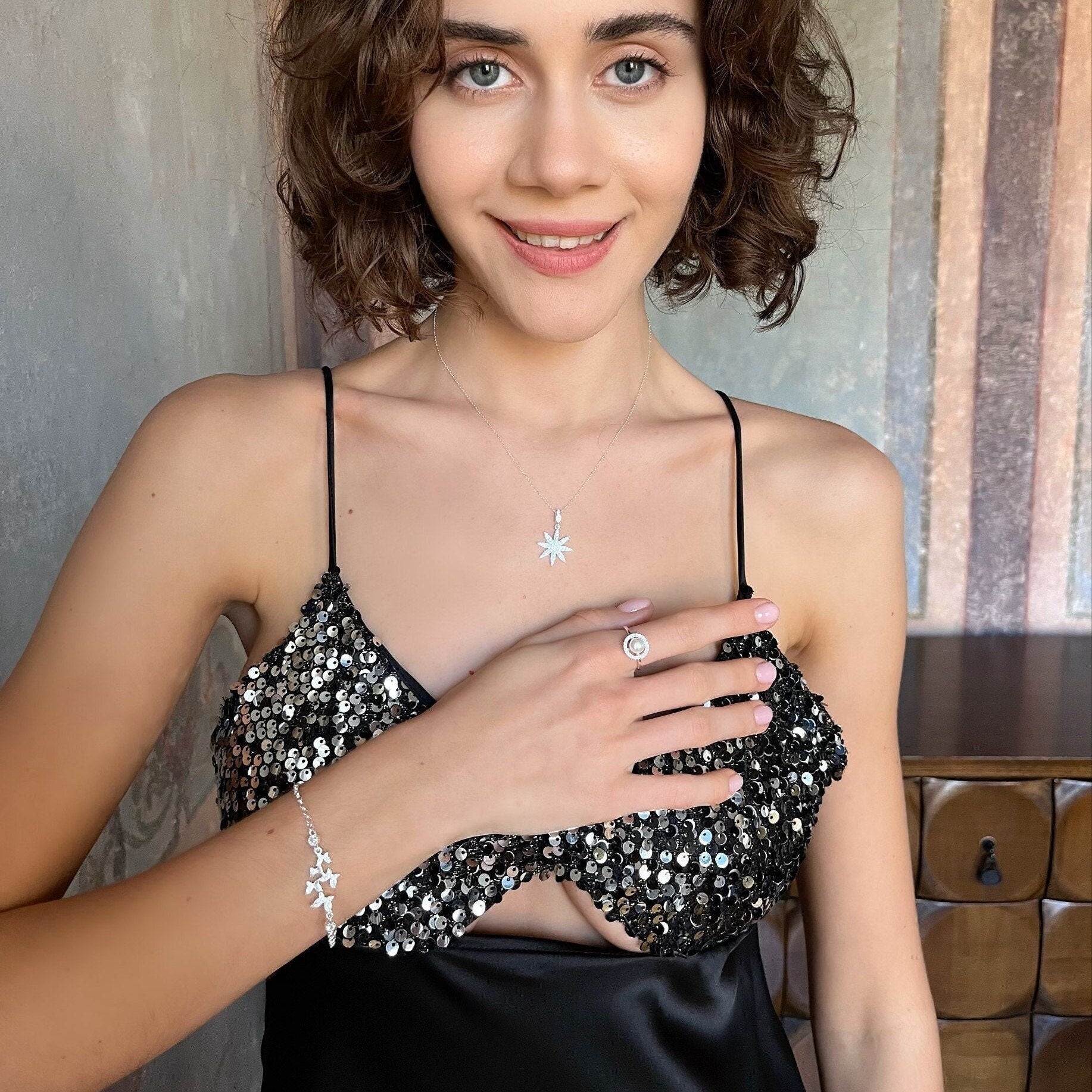 Dazzling Cz Butterfly Bracelet - Sterling Silver Adjustable Butterfly Bracelet - Nature Lover -