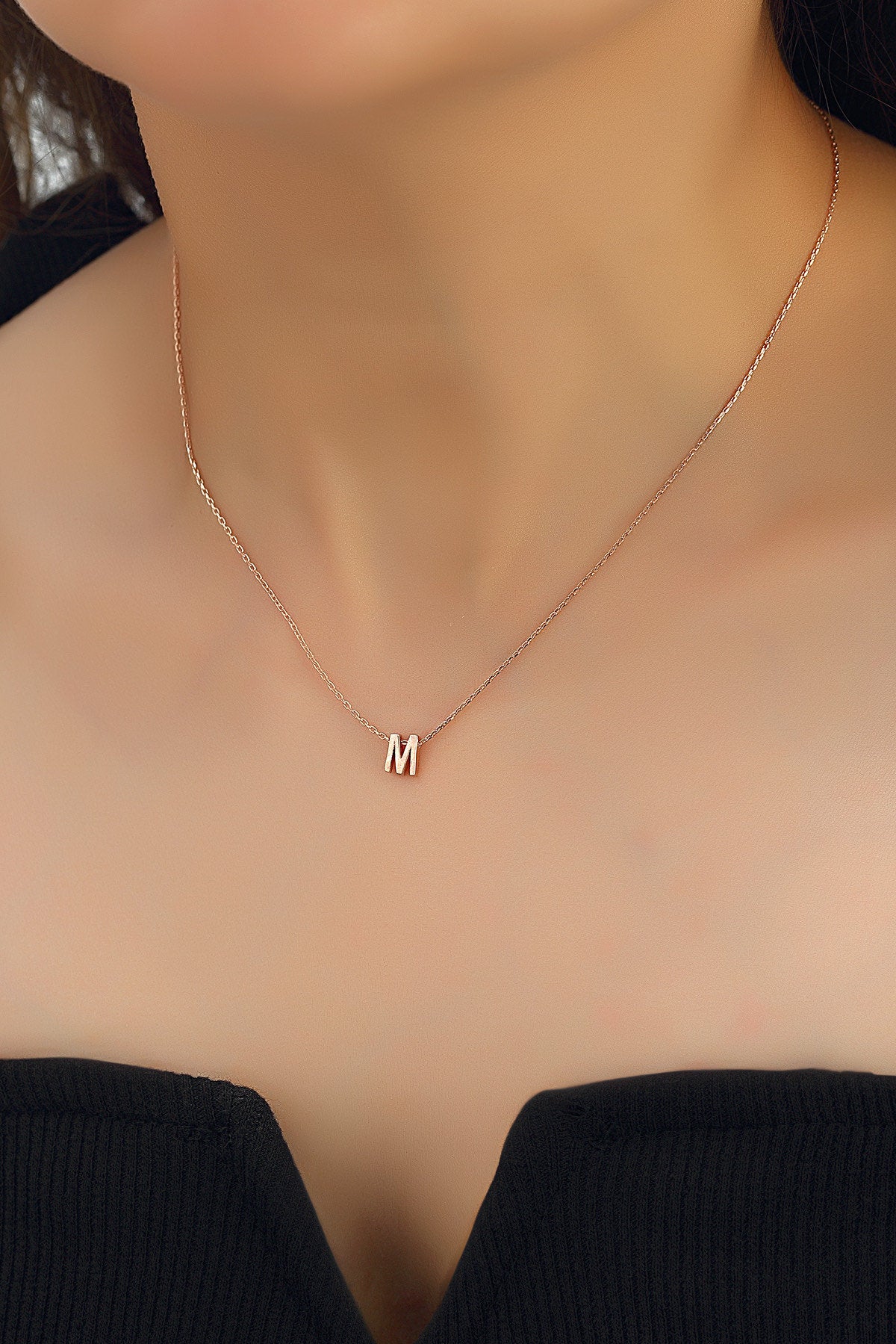 Personalized Initial Necklace, Customized Letter Necklace, Gold Color Sterling Silver Initial, Handmade Jewelry, Personalized Gift