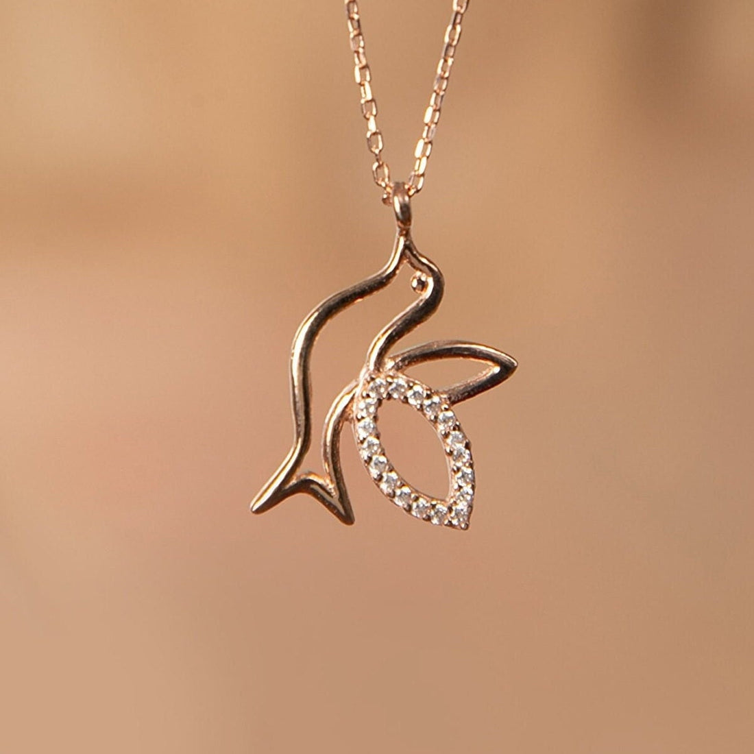 Sideway Bird Necklace | Bird Pendant Sterling Silver Necklace | Flying Bird Necklace | Nature Inspired Jewellery | Dainty Silver Necklace