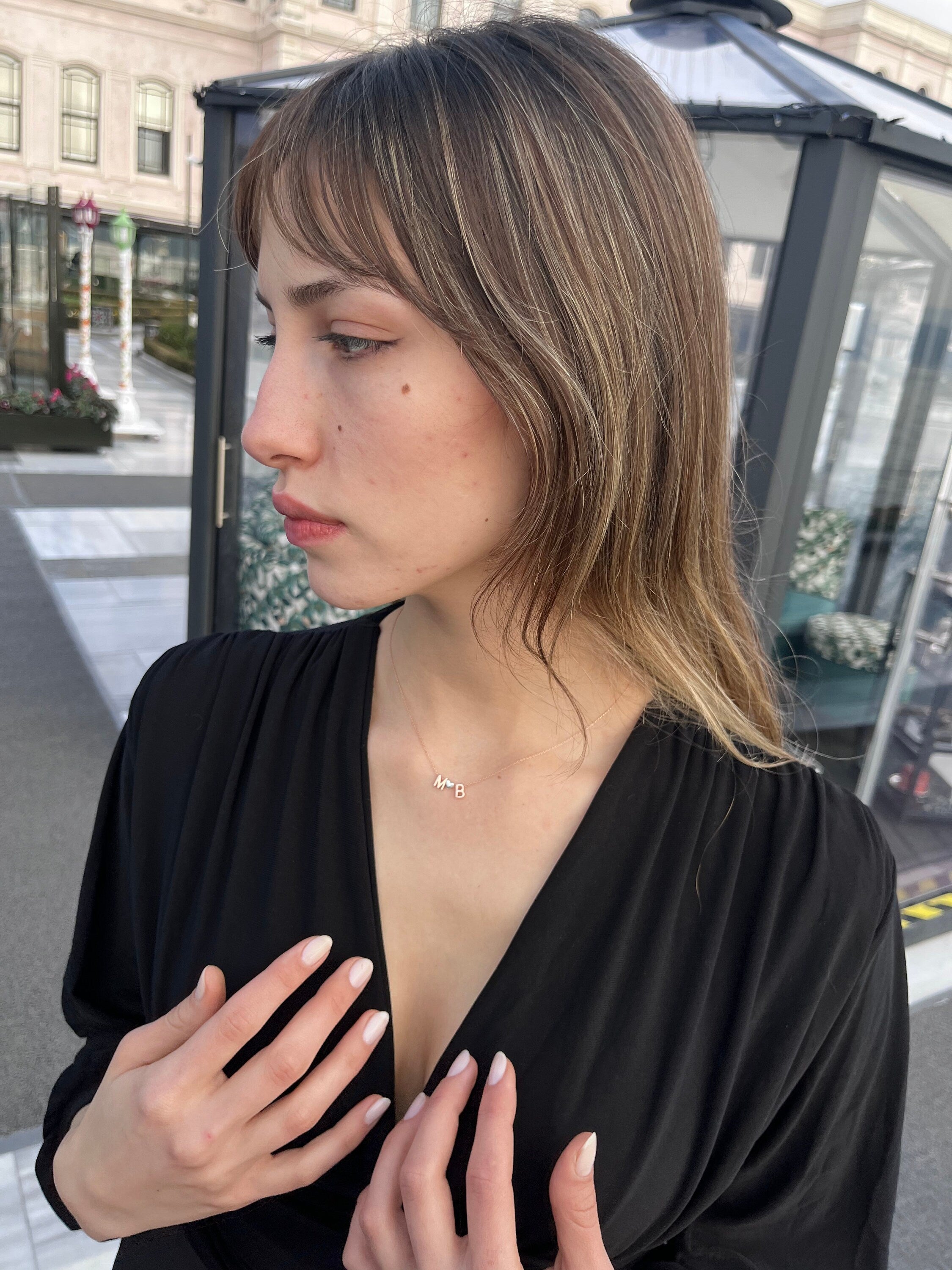 Personalized Sterling Silver Initial Necklace, Heart Pendant