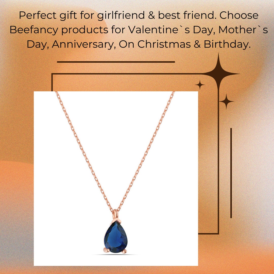 Sapphire Birthstone Necklace - Natural Birthstone For September Born - September Birthday Birthstone - Raw Birthstone -