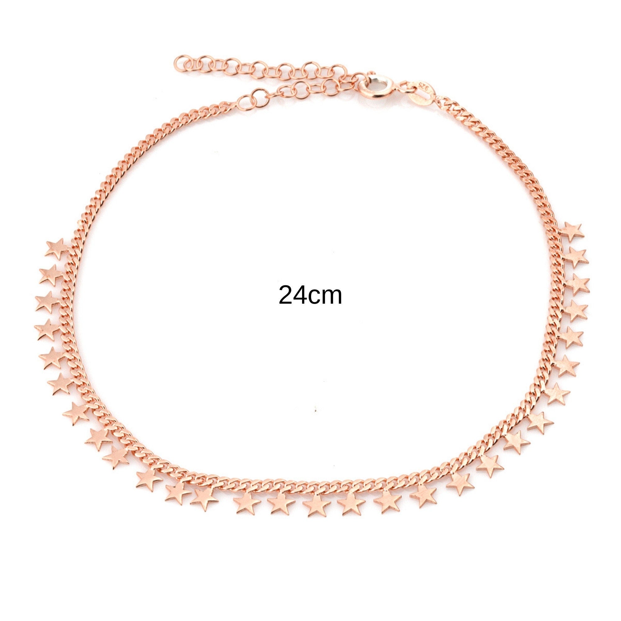 Star Charm Adjustable Beach Anklet , Sterling Silver Wheat Chain & Tiny Star Anklet Bracelet, Boho Jewelry