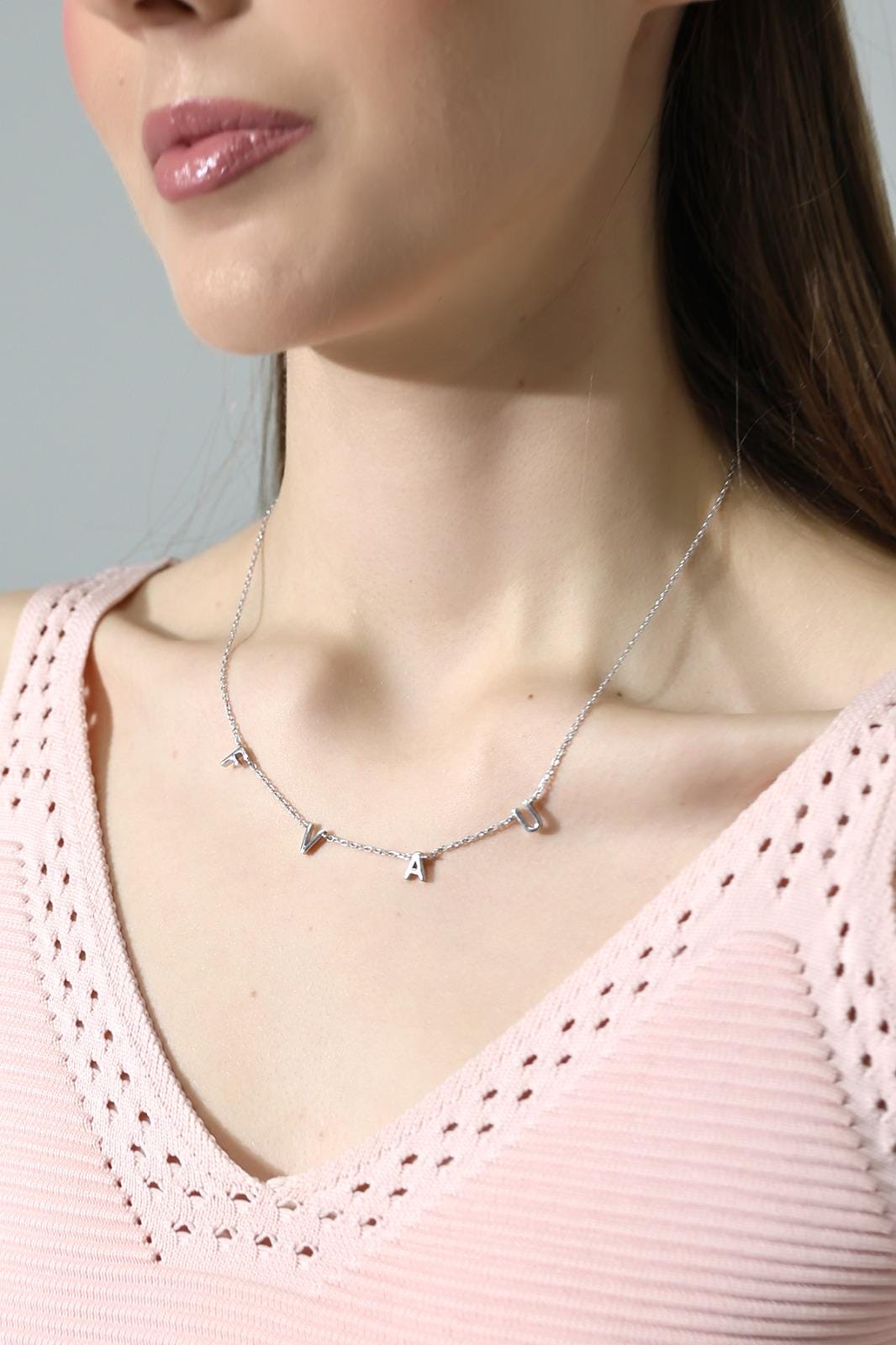 Personalized Multi-initial Name Necklace, Custom Letter Necklace, Multiple Initials Jewelry For Women , Dainty Personalized