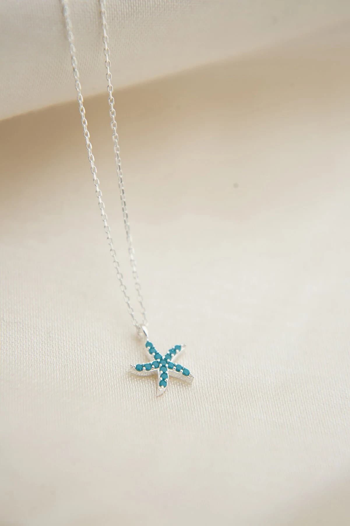 Starfish Necklace - Handcrafted Silver Starfish Pendant - Beachy Charm Jewelry - Nautical Beachwear - Seaside Summer Accessory