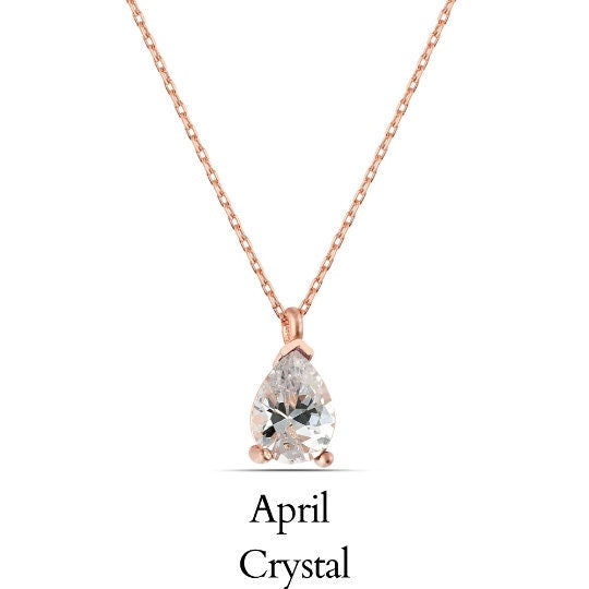 Rose Birthstone Jewelry, Hi Barbie Jewelry, Pink Inspo Birthstone Necklace For Girls, Summer Necklace, Silver/rose/gold Variations