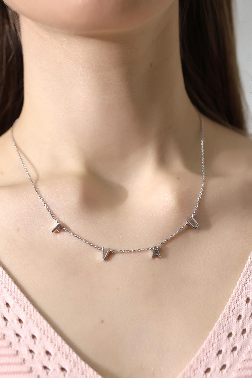 Personalized Multi-initial Name Necklace, Custom Letter Necklace, Multiple Initials Jewelry For Women , Dainty Personalized