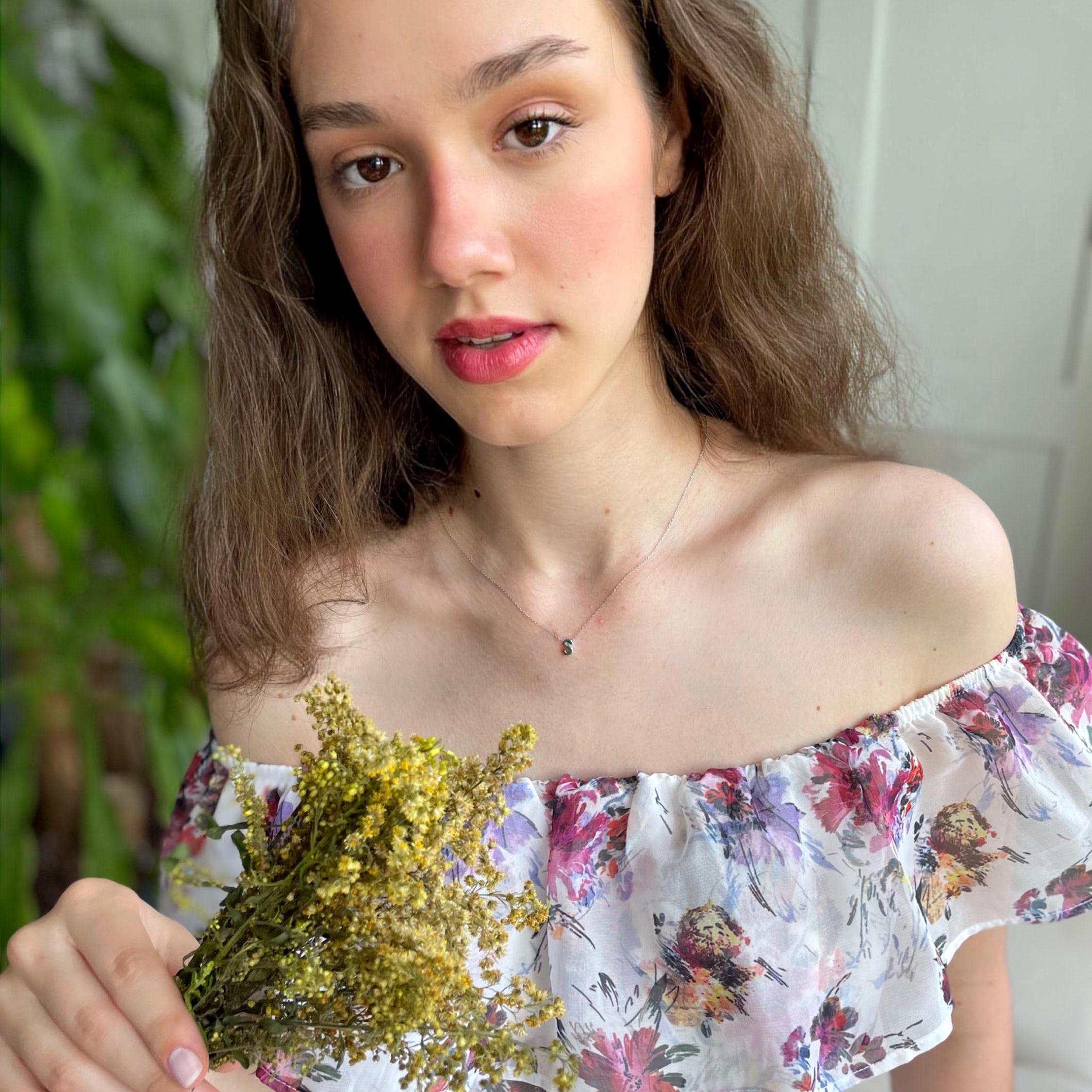 9k Solid Gold Initial Necklace - 9k Real Yellow Gold & White Gold Initial Necklace - 9k Personalized Letter Pendant - Jewelry For Women