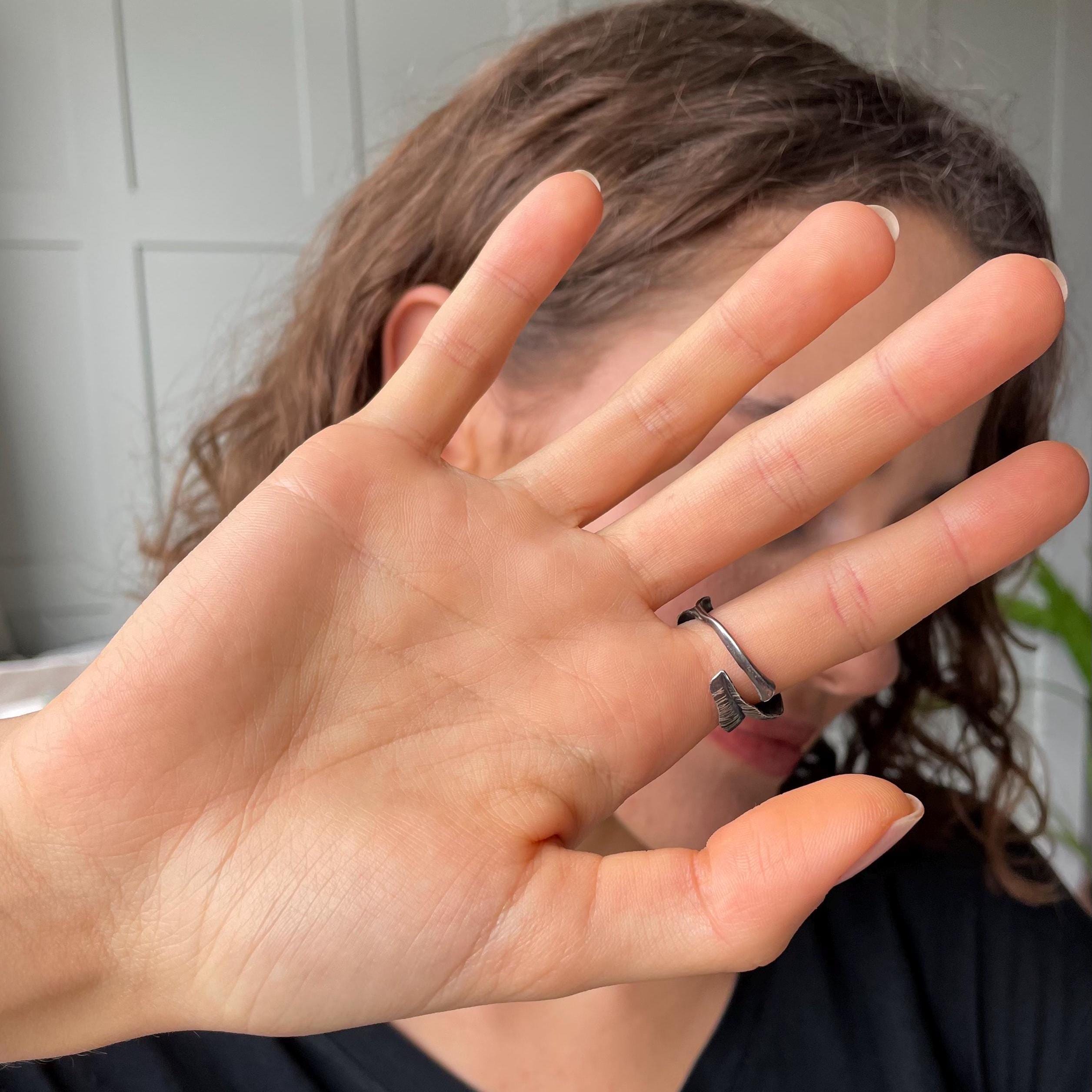 Rustic Feather Ring - Sterling Silver Jewelry - Adjustable Feather Ring - Spiritual Jewelry - Gift For Nature Lover