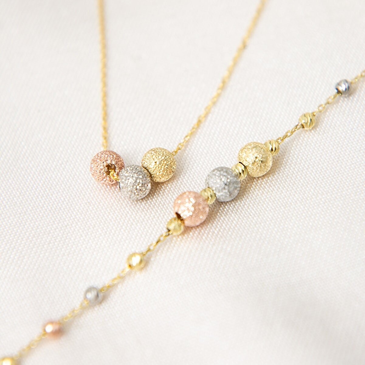 Sterling Silver Sattelite Bracelet - Silver Mini Ball Bracelet - Gold Plated Chain - Silver Bracelet - Bridal Gift - Bridesmaid Gift