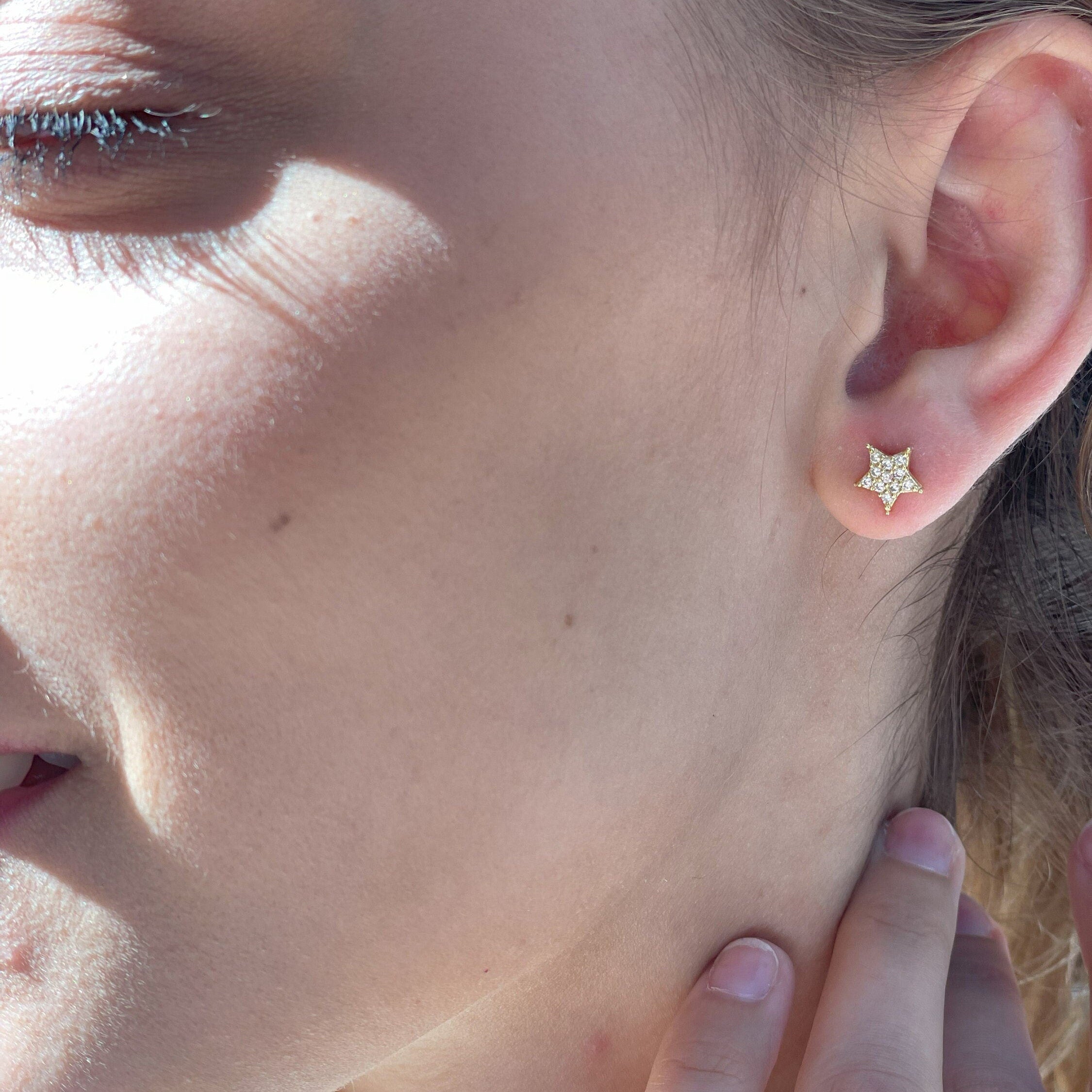 Sparkling Star Earrings - Minimalist Star Earrings With Zirconia Gemstones - Silver/gold Earrings - 925 Sterling Silver Jewelry