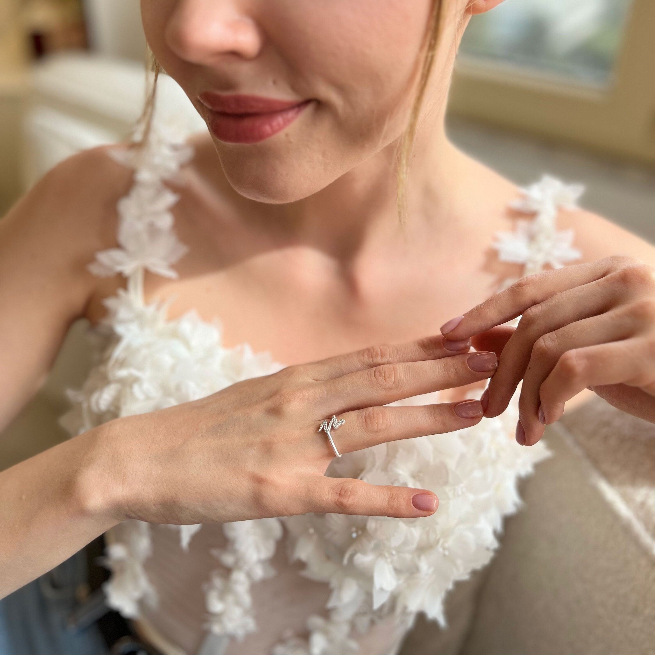 Sterling Silver Snake Desing Ring - Adjustable Snake Ring - Minimalist Serpent Jewelry - Dainty Statement For Women