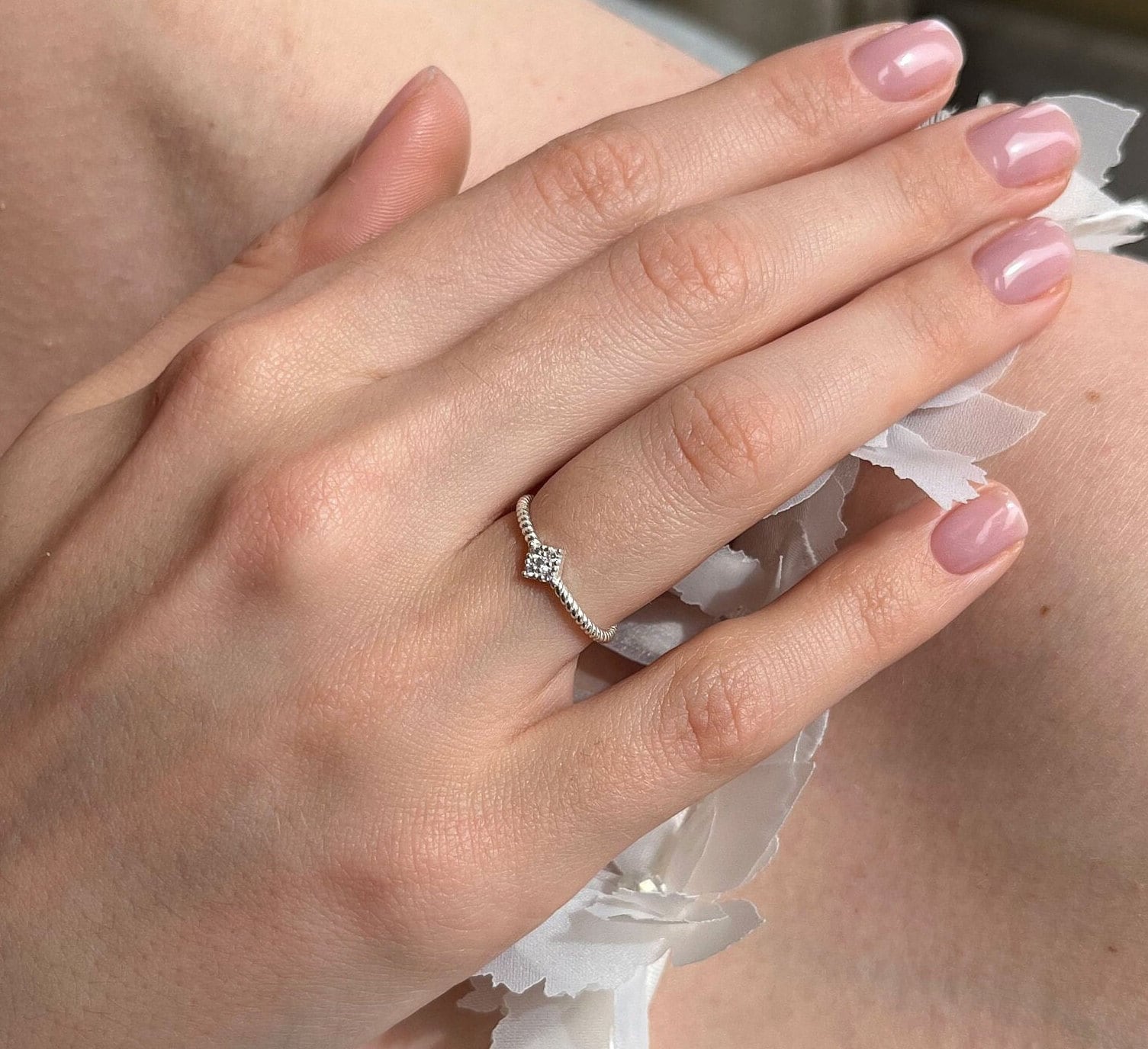 Elegance In Sterling: A Shimmering Silver Ring To Enhance Your Style, Silver Dainty Adjustable Ring, Cz Sterling Silver Minimalist Ring