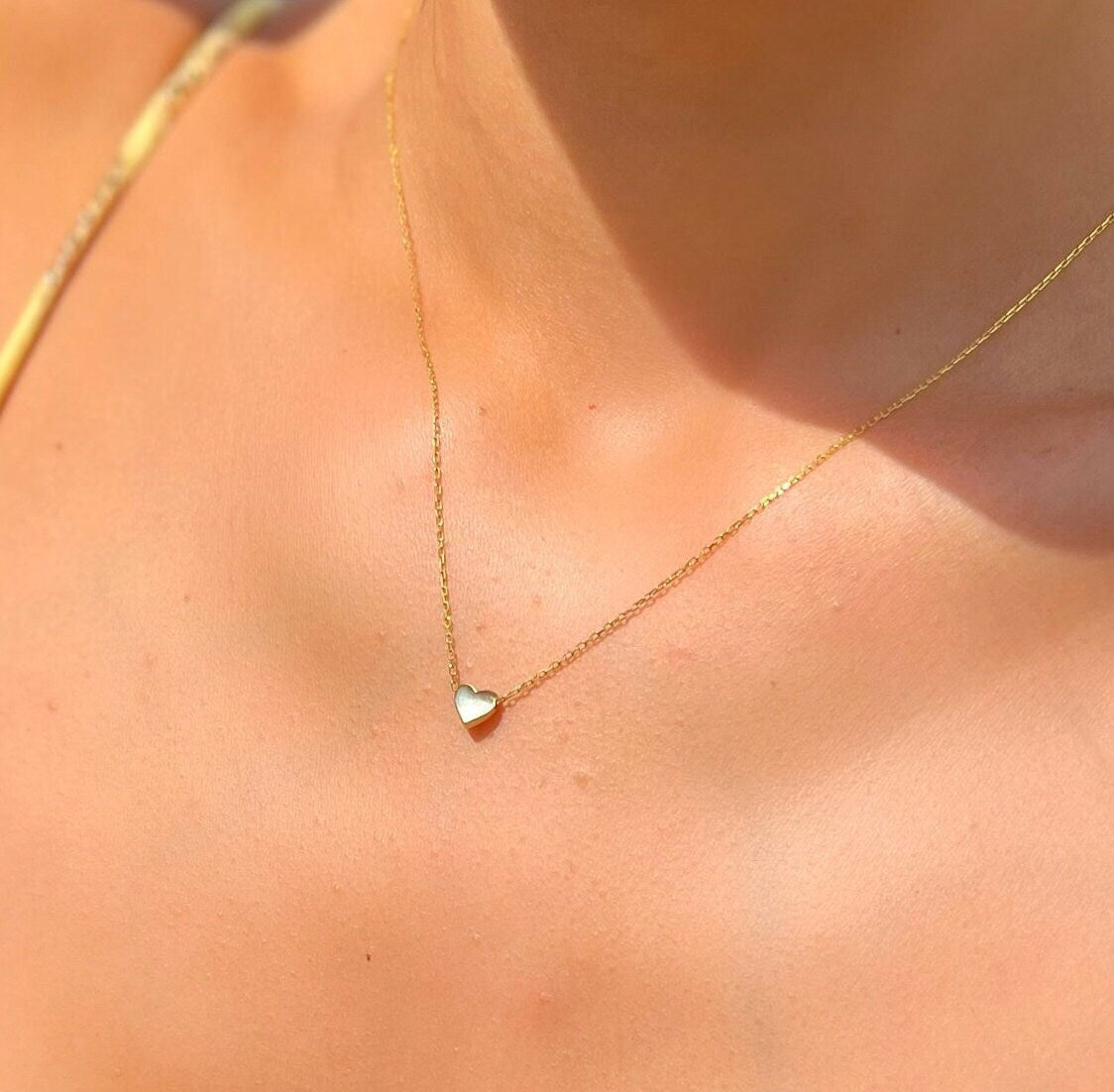 Romantic Love Heart Necklace - Simple & Chic Heart Charm - Silver/gold Options - Minimalist Necklace - Dainty Heart Pride Month Necklace