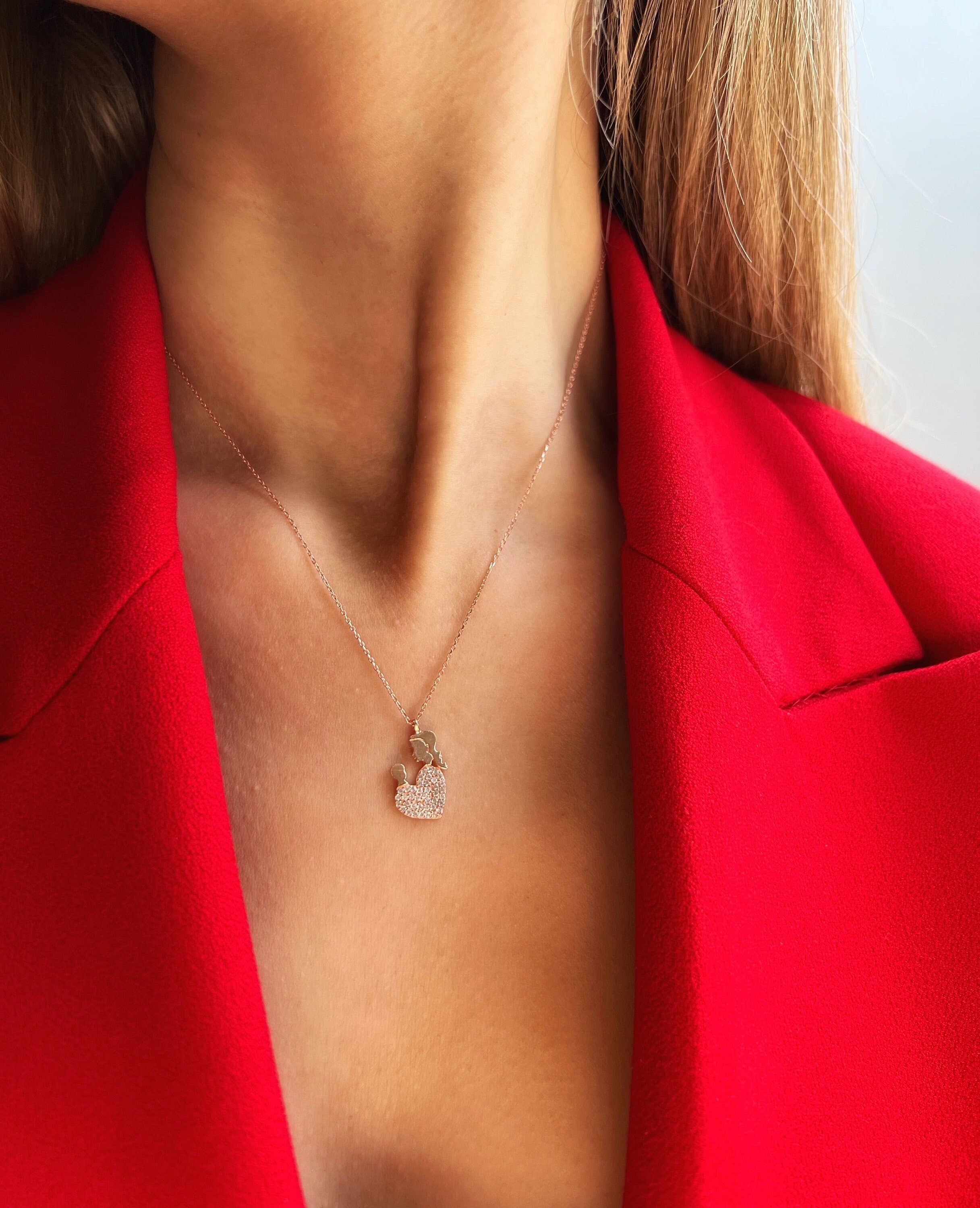 Mother Son Necklace | Mum Gift | Mom Gift | Mother Son Gift | Mother & Kid Pendant Sterling Silver Necklace | Unique