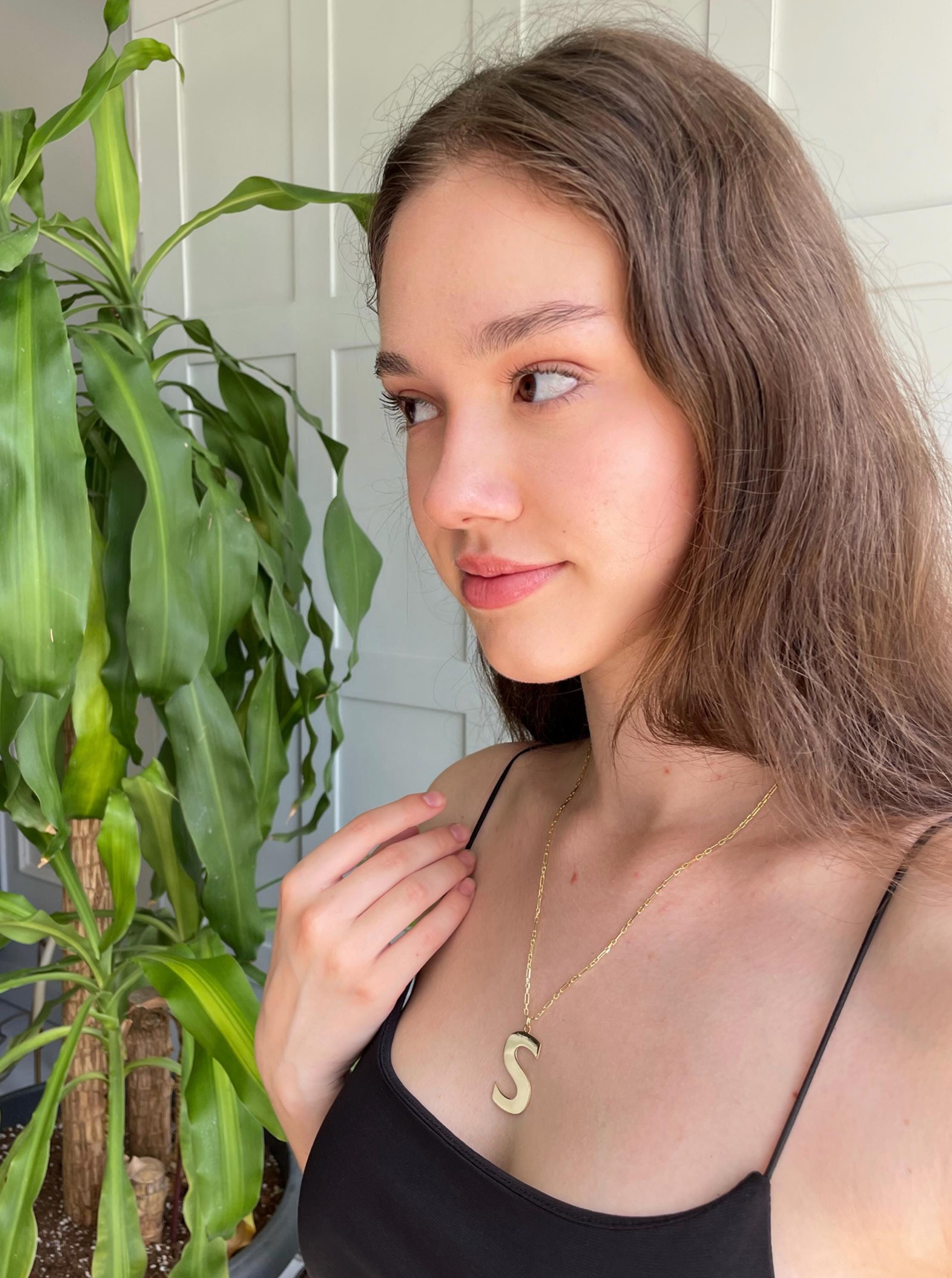 Laser-cut Initial Necklace – Personalized Letter Pendant, Maxi Or Midi