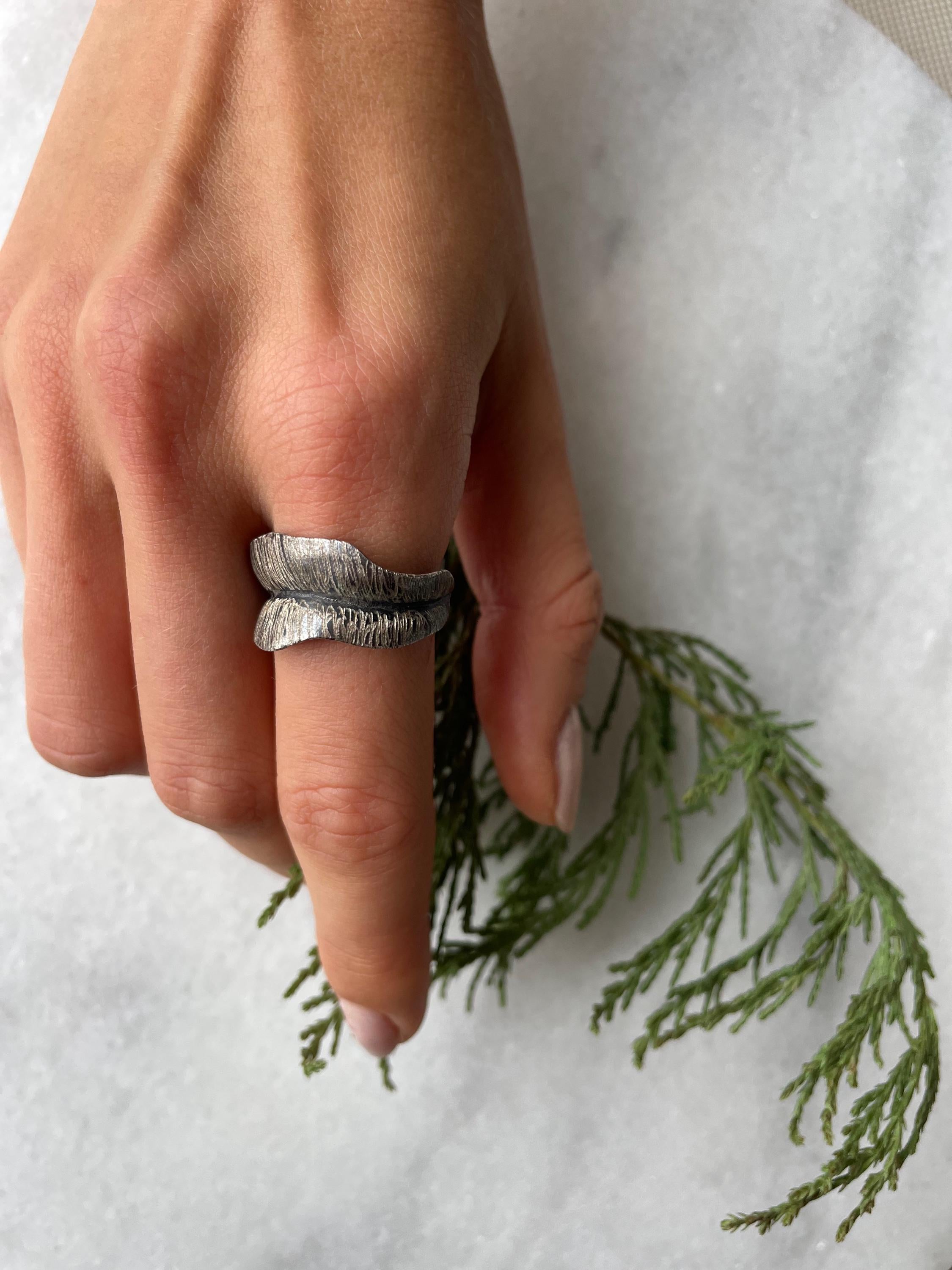 Rustic Feather Ring - Sterling Silver Jewelry - Adjustable Feather Ring - Spiritual Jewelry - Gift For Nature Lover