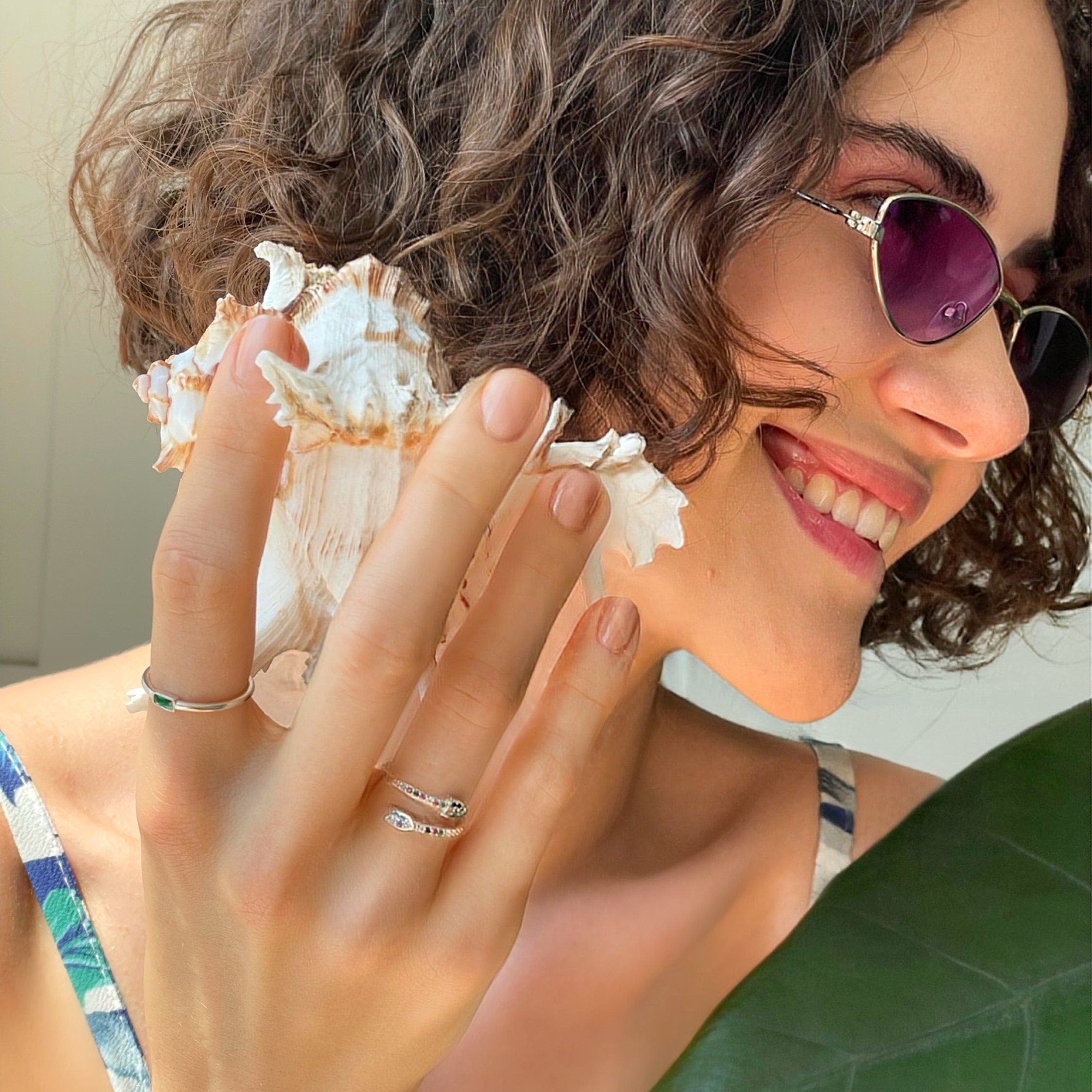 Multicolor Spiral Arrow Ring - Adjustable Silver Ring With Colorful Cz Gemstone - Minimalist & Elegant Jewelry -