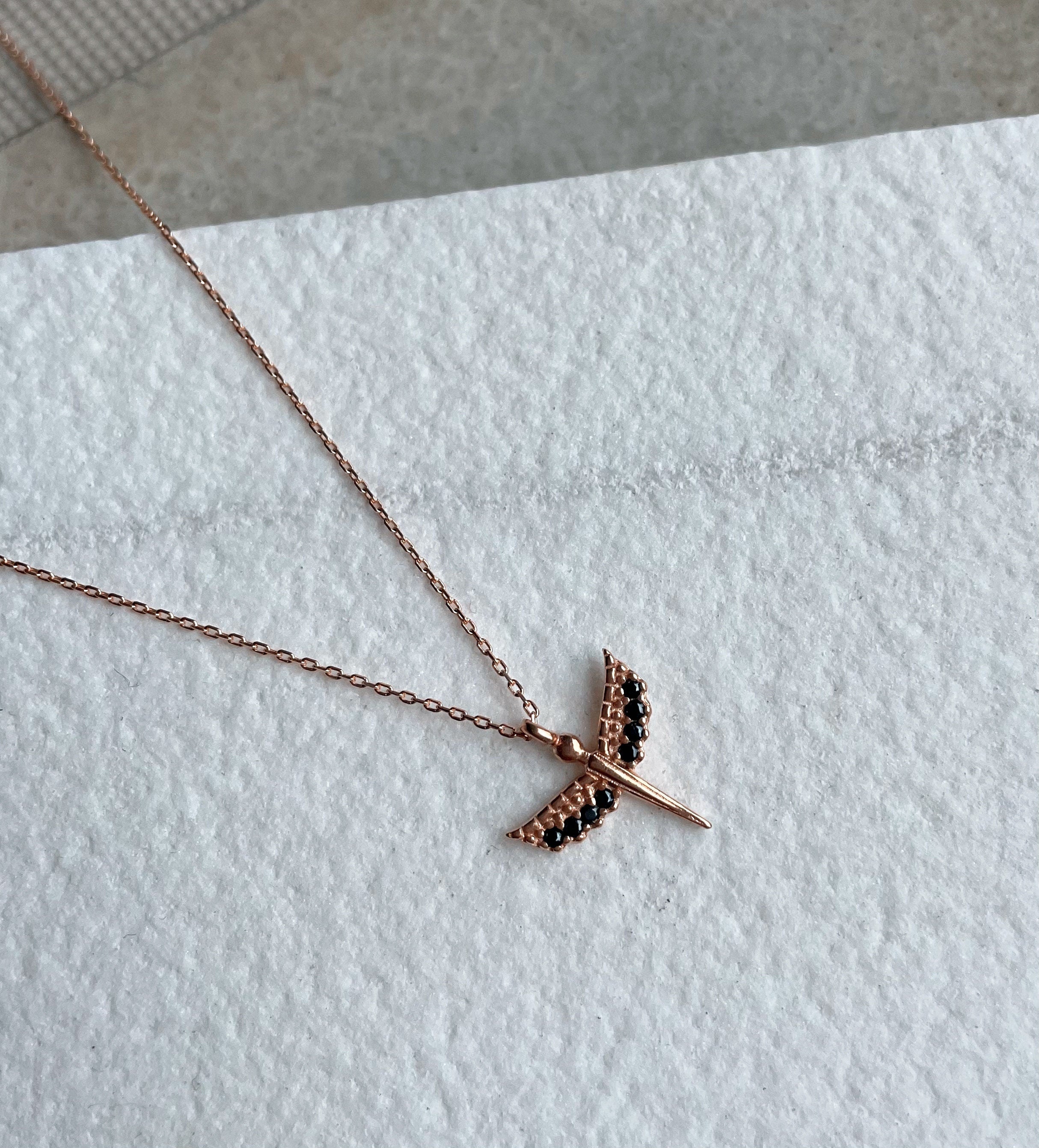 Sterling Silver Guardian Angel Necklace For Women | St. Michael Angel Necklace | Wing Pendant Bridesmaid Necklace | Celebrate Pride Month