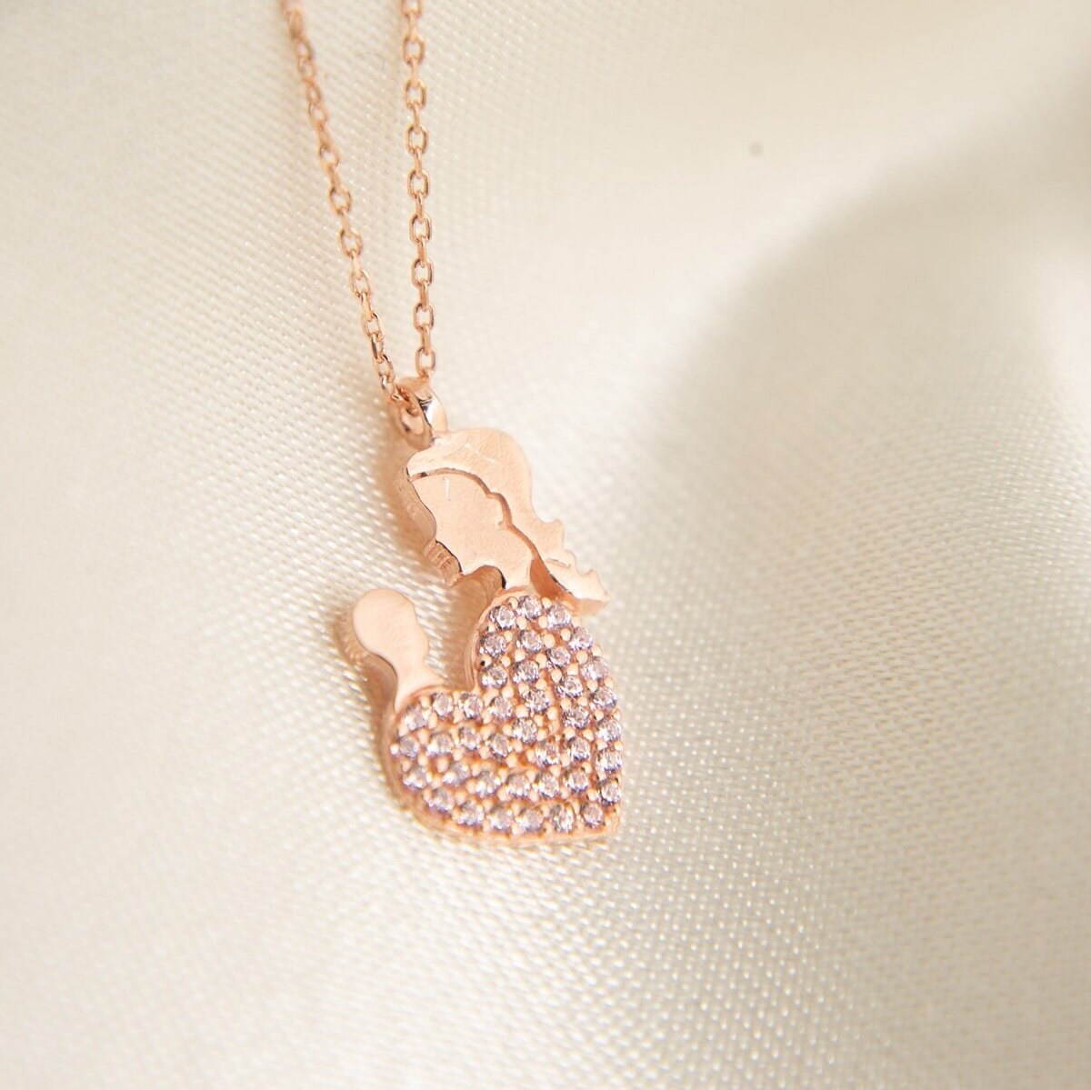 Mother Son Necklace | Mum Gift | Mom Gift | Mother Son Gift | Mother & Kid Pendant Sterling Silver Necklace | Unique