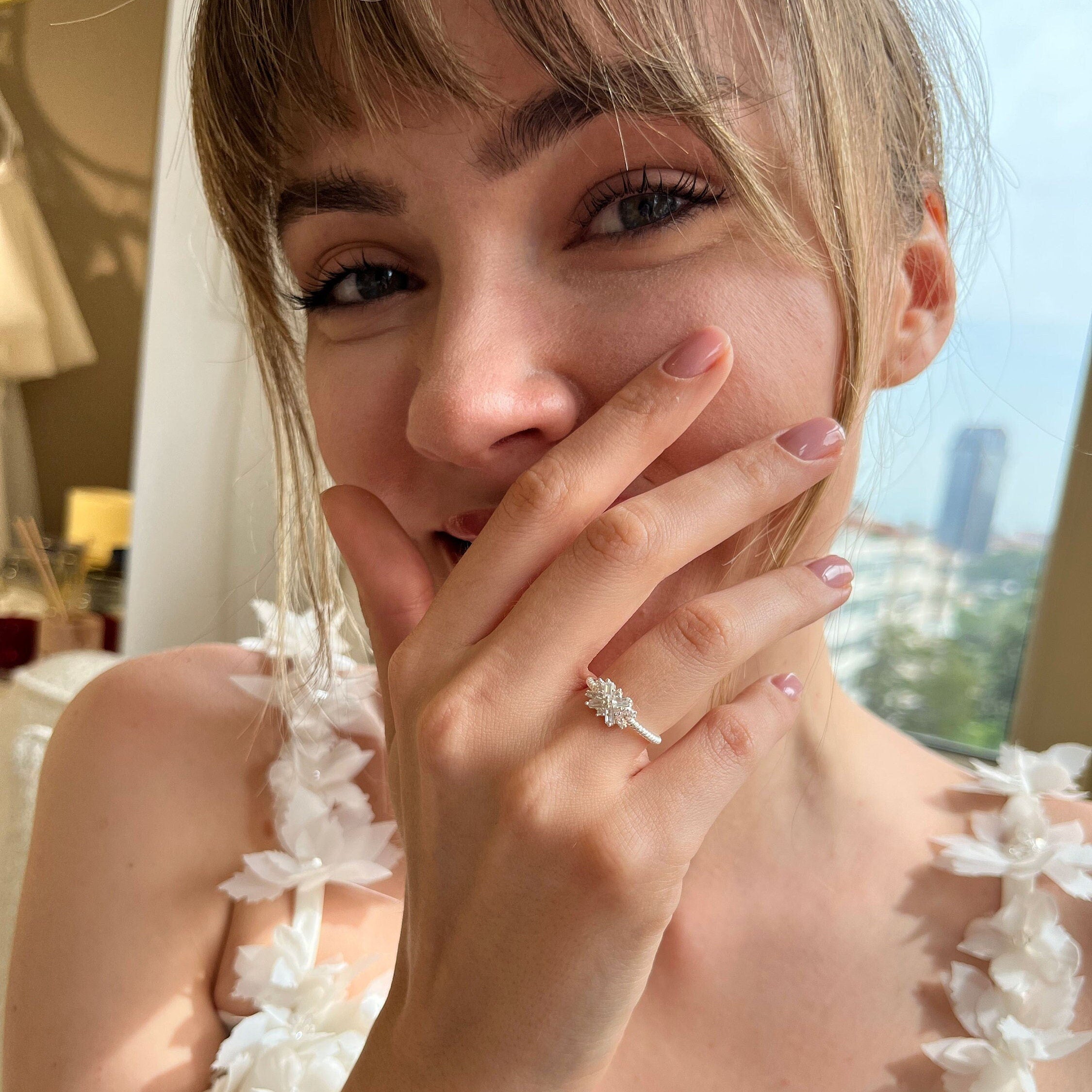 Sterling Silver Sparkle Ring, Handmade Sparkling Silver Band Ring, Twinkling Brilliance: Sterling Silver Sparkle Adjustable Ring