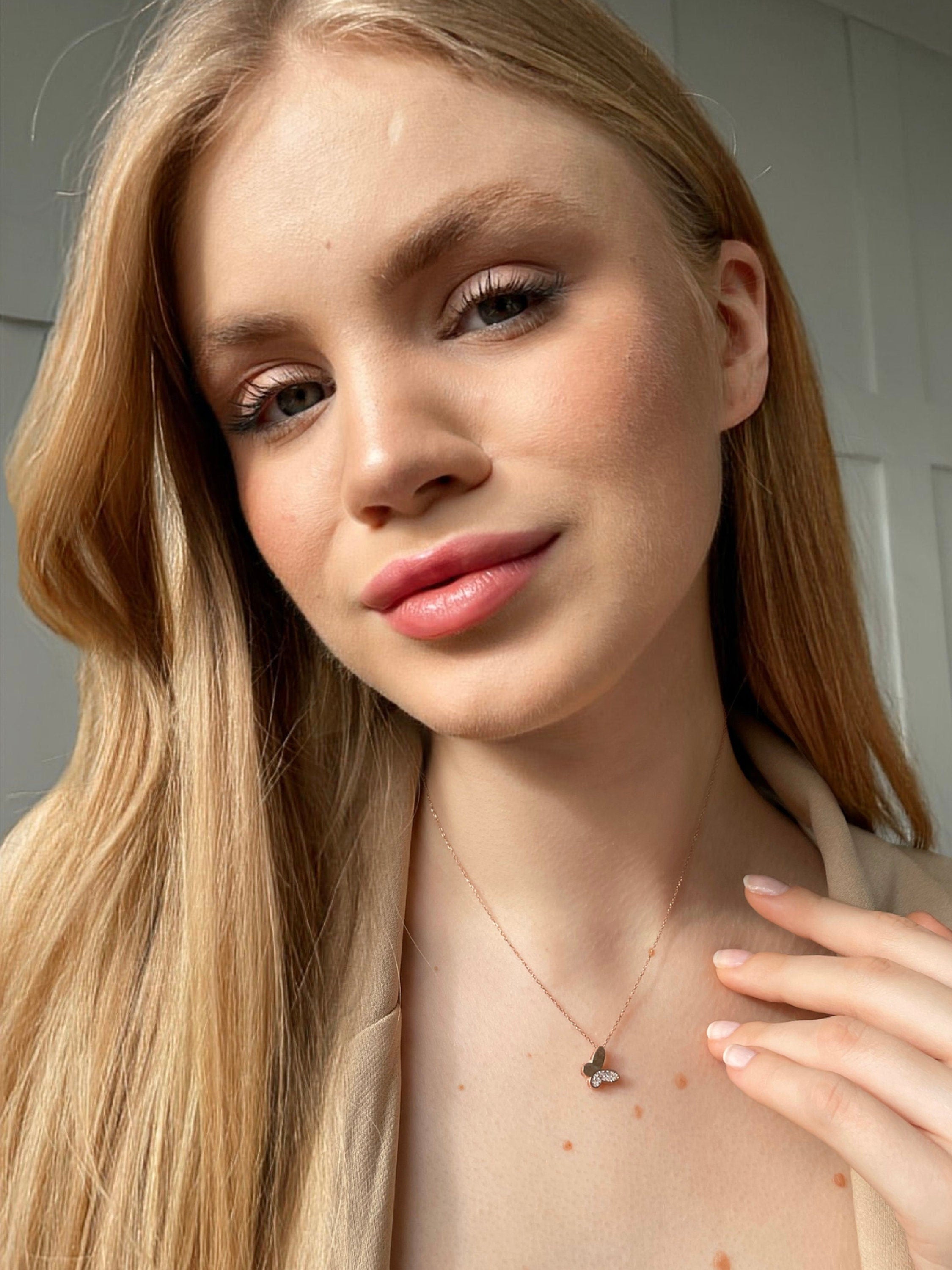 Butterfly Necklace . 925 Sterling Silver Minimalist & Dainty Butterfly Pendant . . Ideas,delicate Silver Necklace