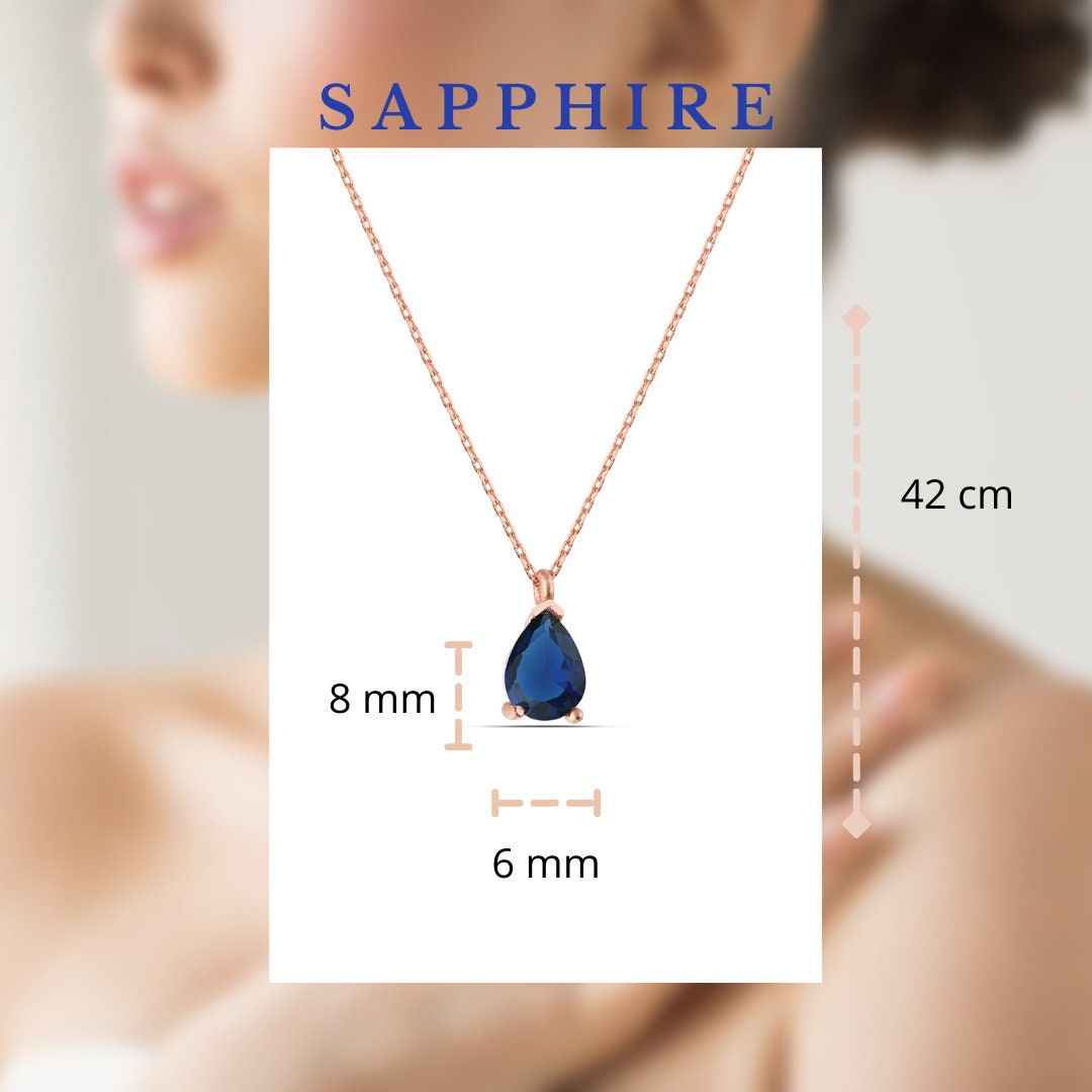 Sapphire Birthstone Necklace - Natural Birthstone For September Born - September Birthday Birthstone - Raw Birthstone -