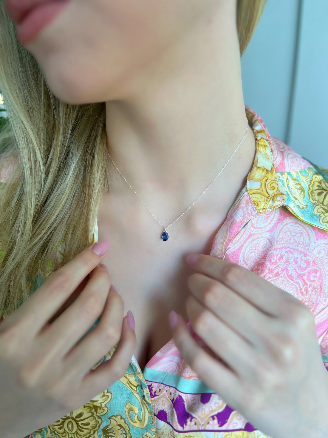 Sapphire Birthstone Necklace - Natural Birthstone For September Born - September Birthday Birthstone - Raw Birthstone -