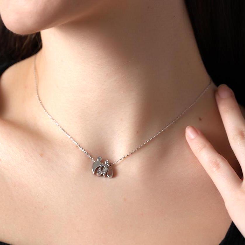 Personalized Family Bond Necklace , Parents & Kids Pendant, Minimalist Mom, Dad And Kids Necklace , Meaningful Family Gift , Symbol Of Unity