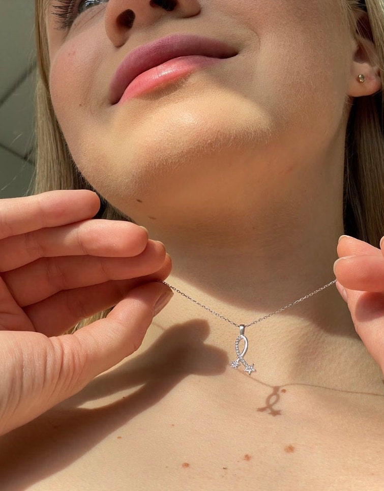 Celestial Star Pendant Sterling Silver Necklace | Delicate Star Necklace For Women | Silver Star Sign Pendant Necklace | ,